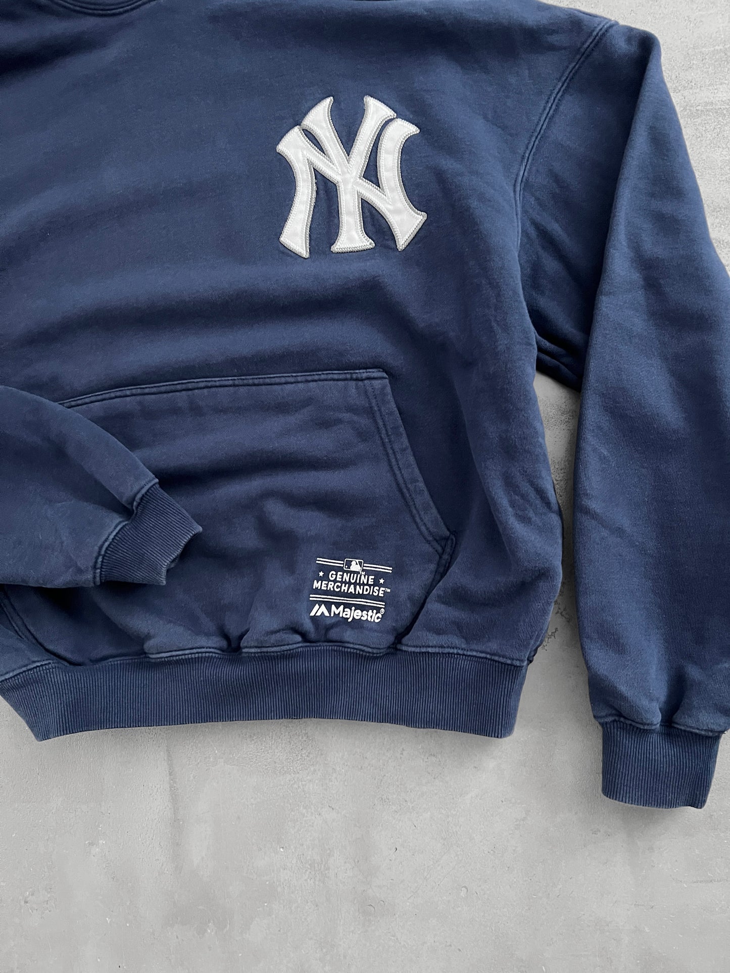 NAVY YANKEES HOODIE - 1990S - M