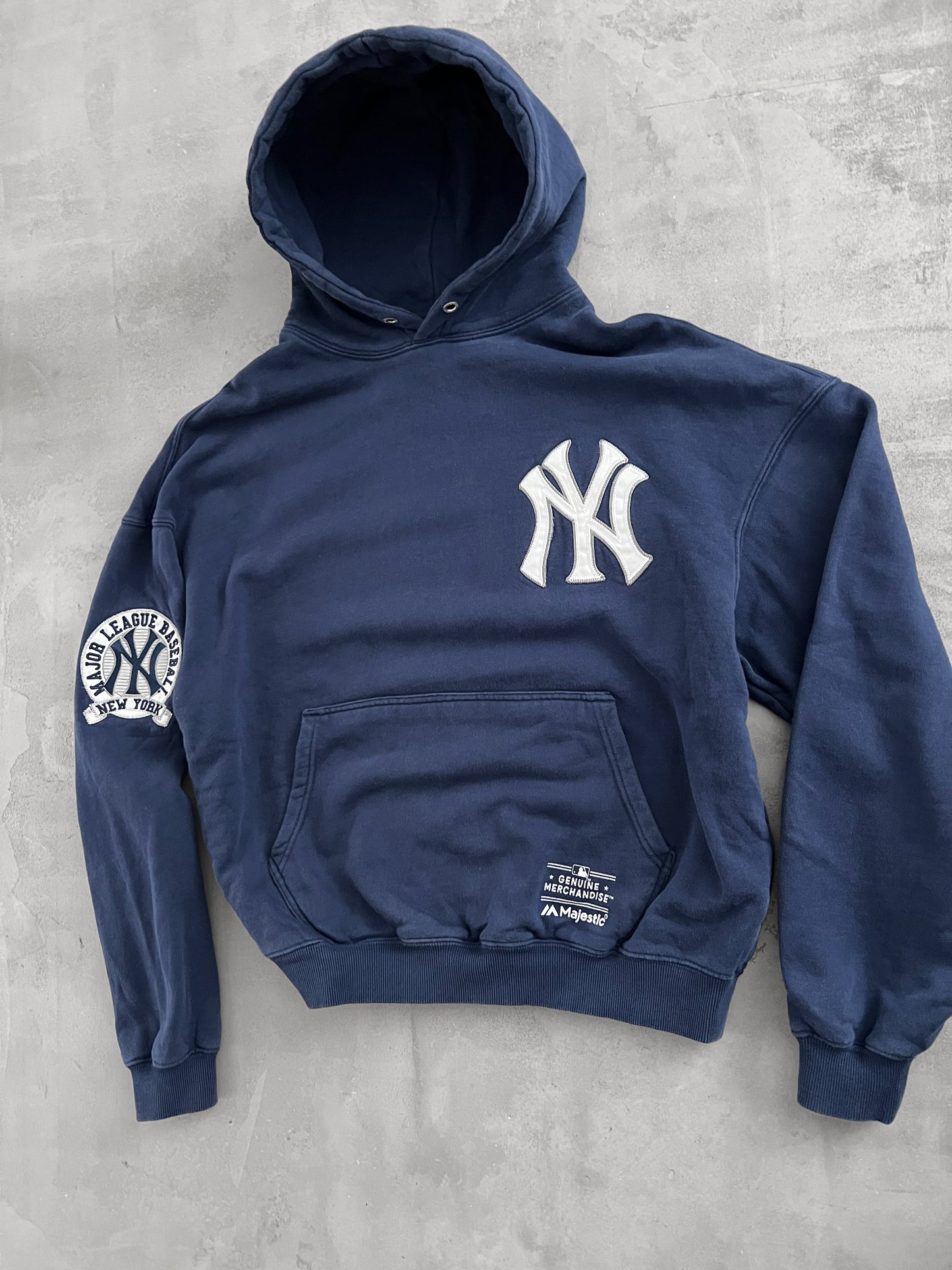 NAVY YANKEES HOODIE - 1990S - M