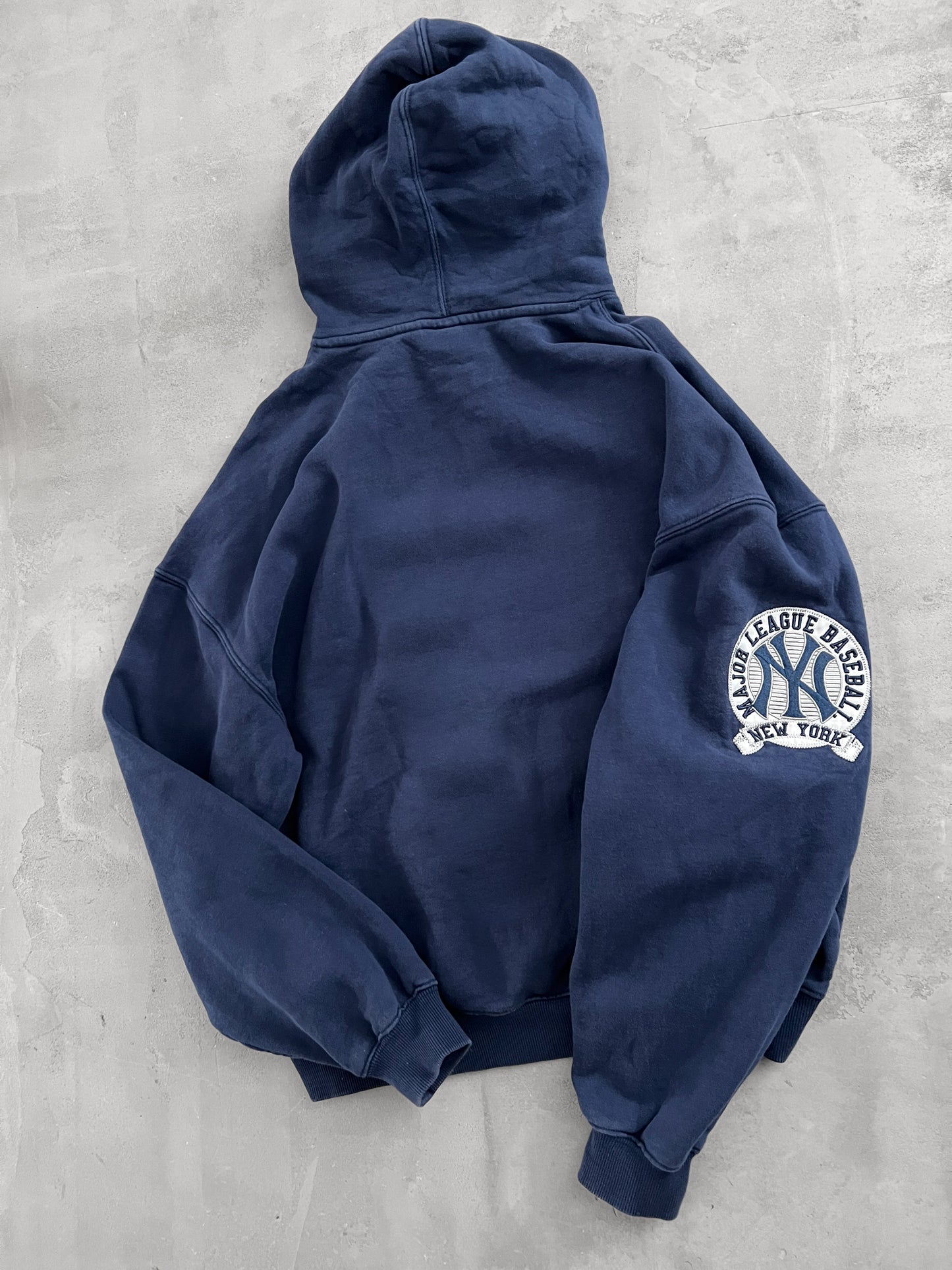 NAVY YANKEES HOODIE - 1990S - M