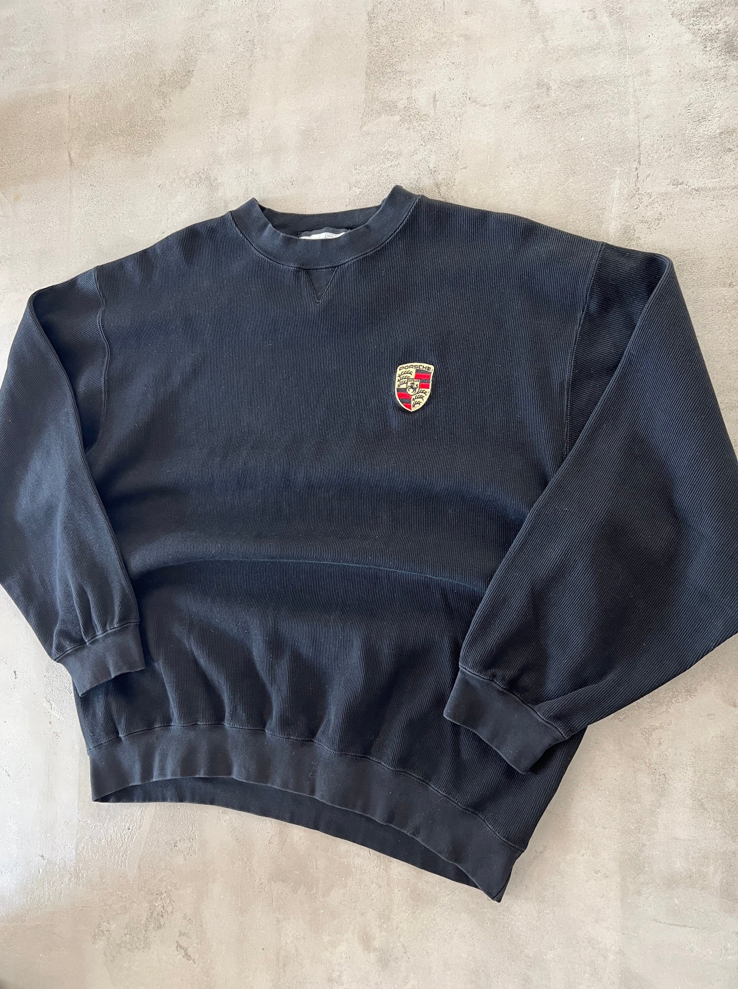 BLACK PORSCHE SWEATER - 1990S - M