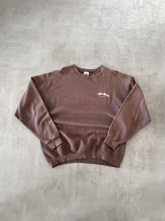 FADED MOCHA NIKE SWEATER - 1990S - L