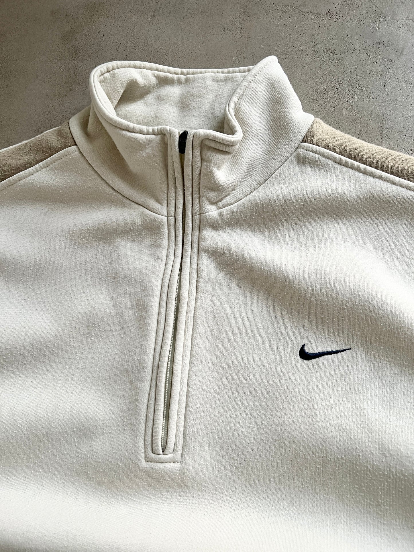 CREME NIKE HALFZIP - 1990S - L/M