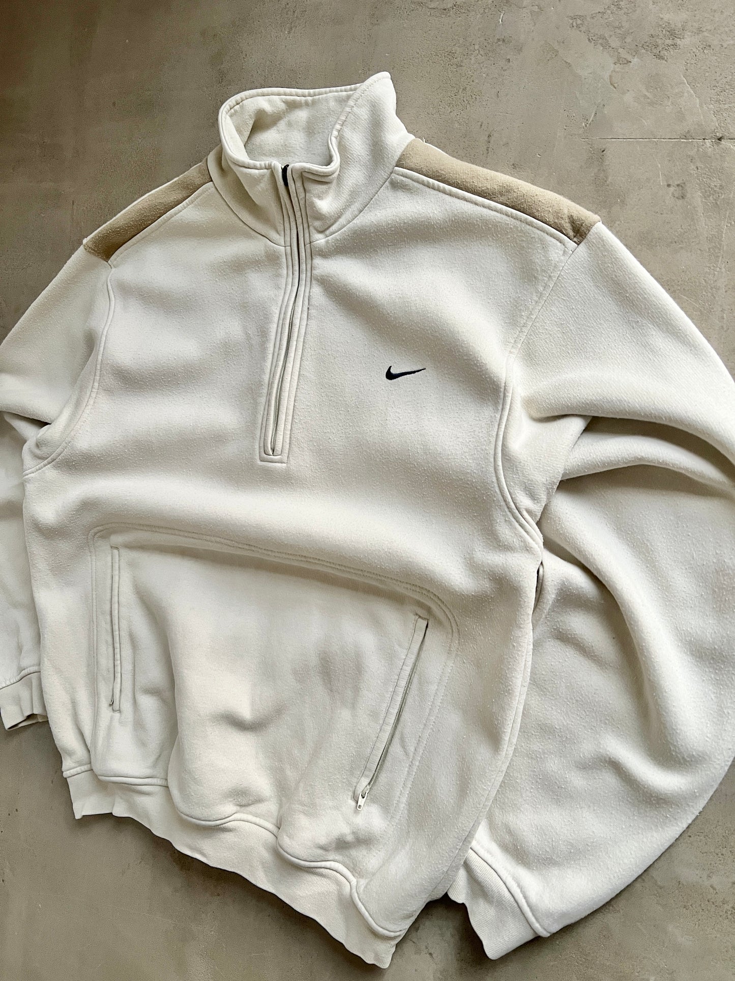 CREME NIKE HALFZIP - 1990S - L/M