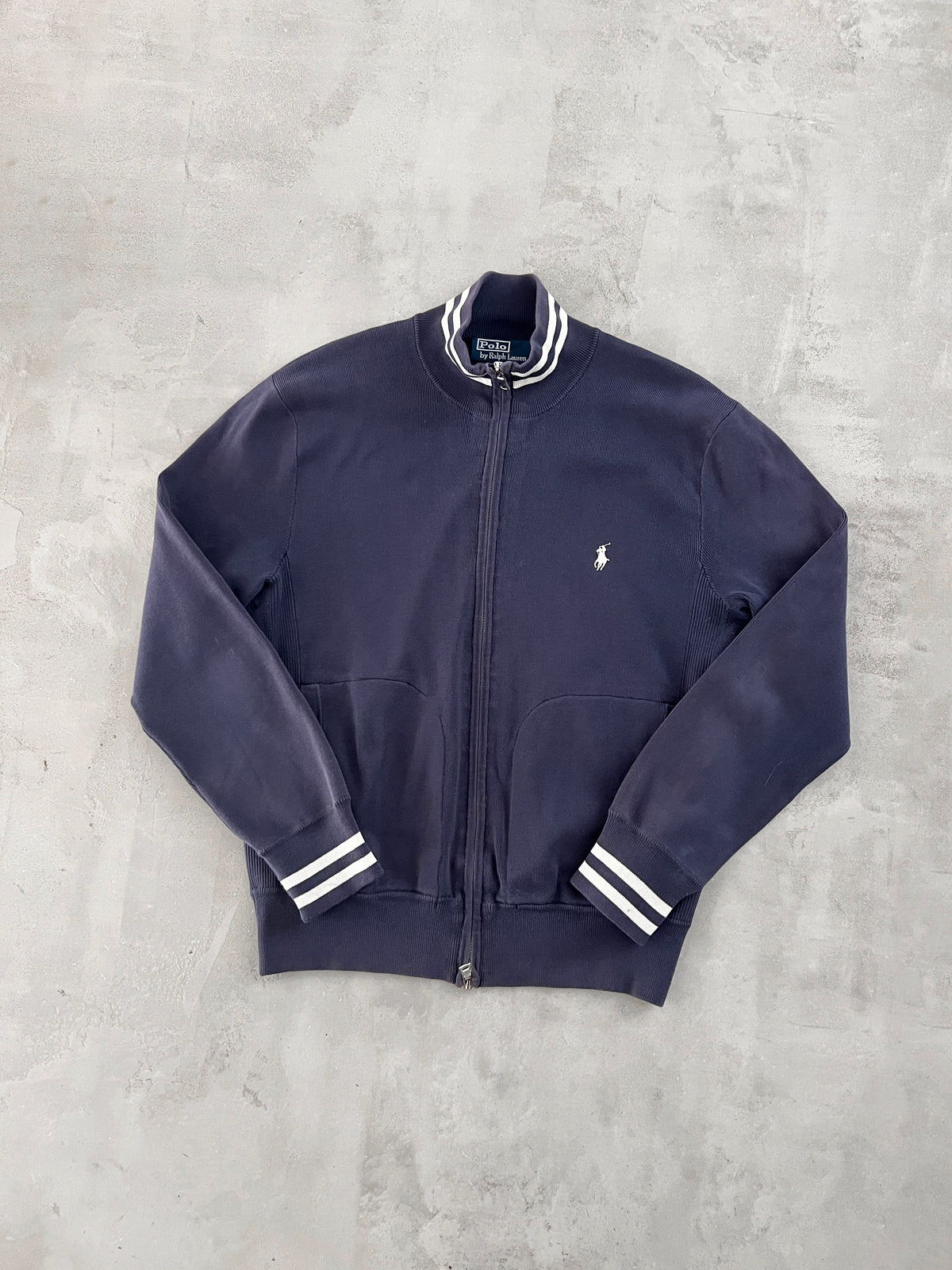 NAVY RALPH LAUREN KNIT JACKET - 2000S - M/S