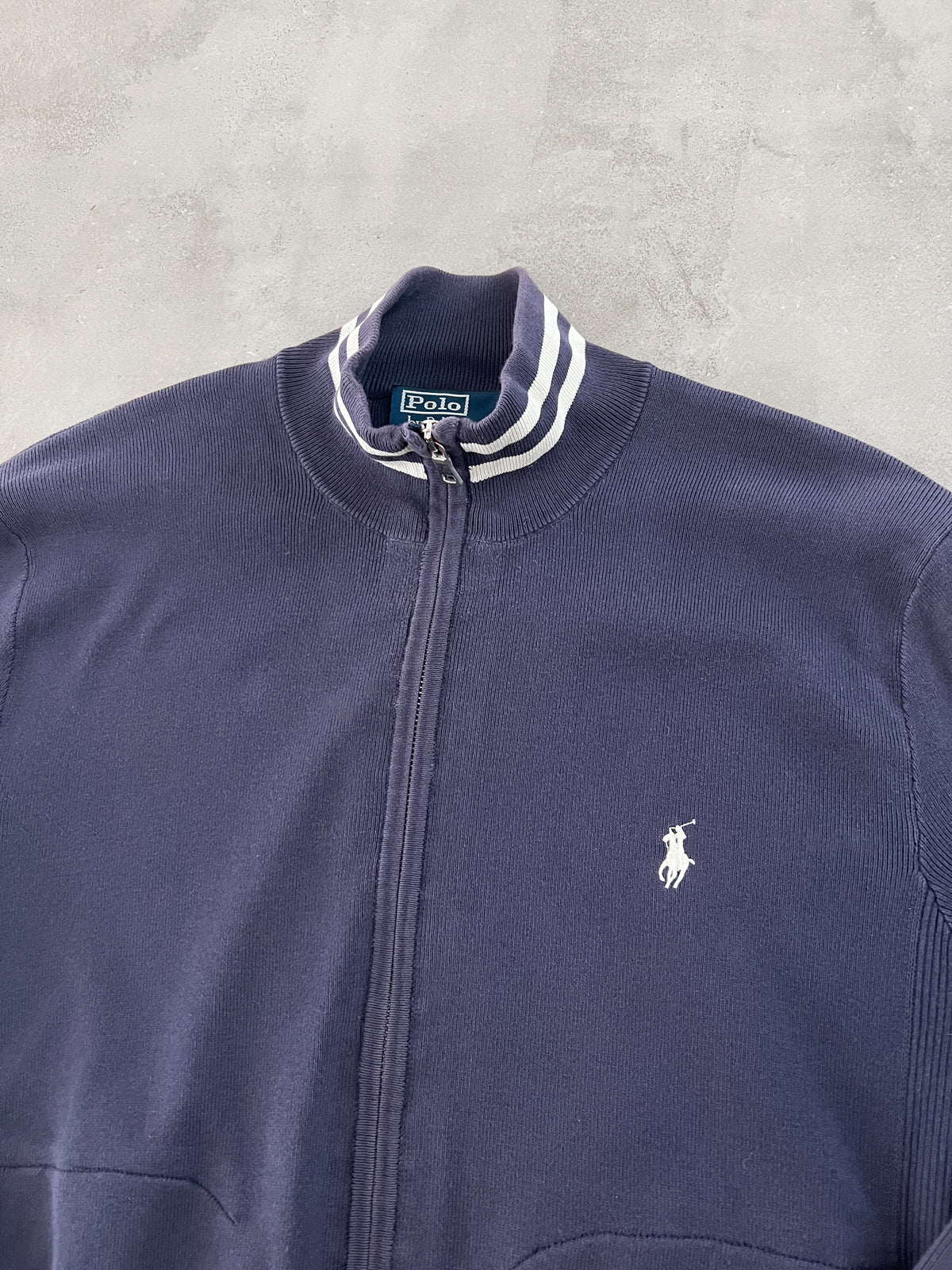 NAVY RALPH LAUREN KNIT JACKET - 2000S - M/S