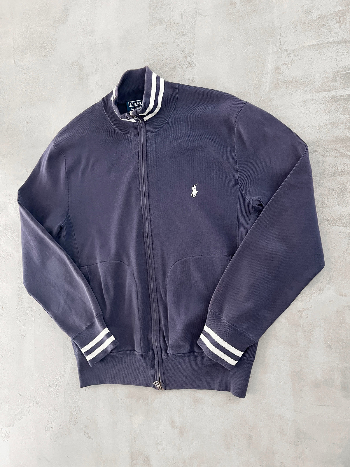 NAVY RALPH LAUREN KNIT JACKET - 2000S - M/S