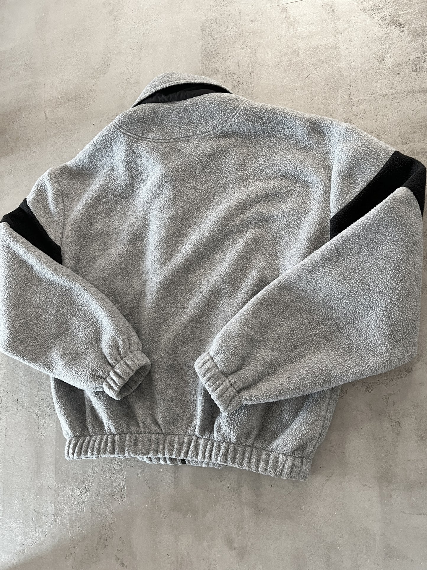 GREY/BLACK BMW FLEECE JACKET - 2000S - L