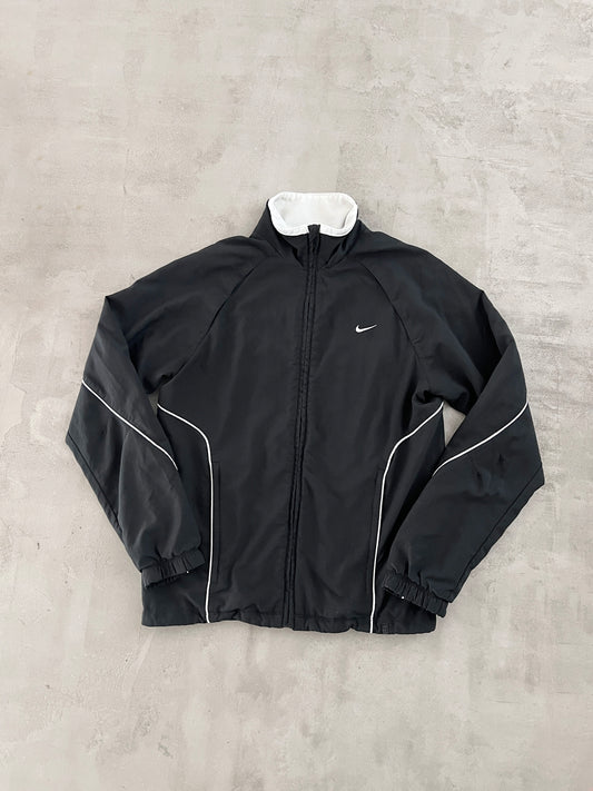BLACK NIKE TRACK JACKET - 2000S - S