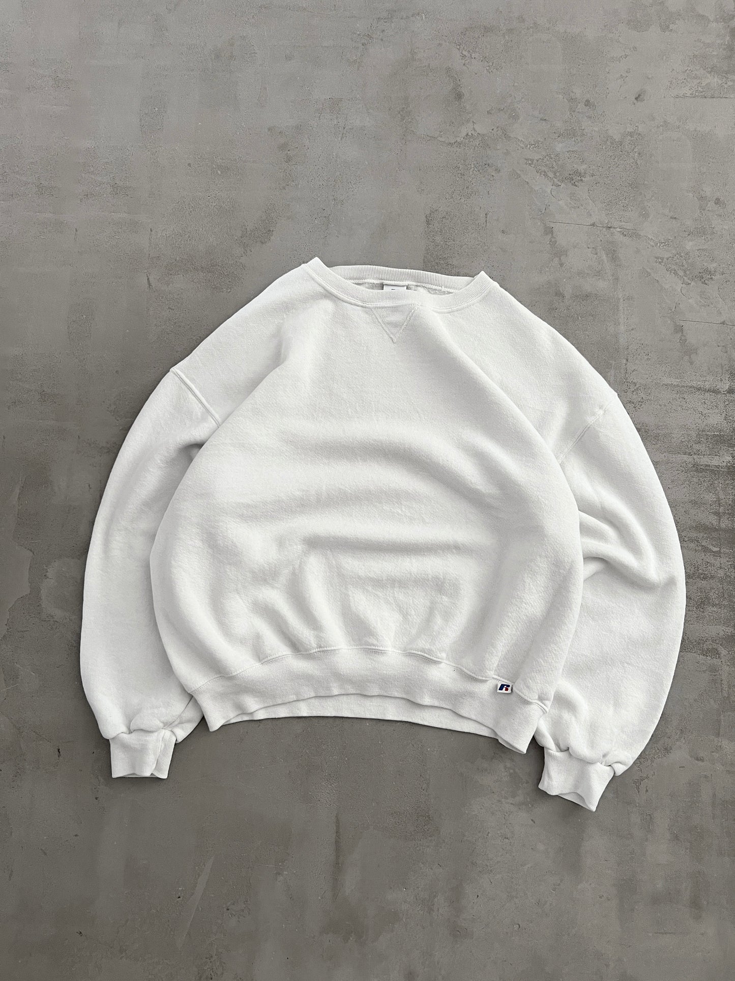 WHITE RUSSELL SWEATER - 1990S - S