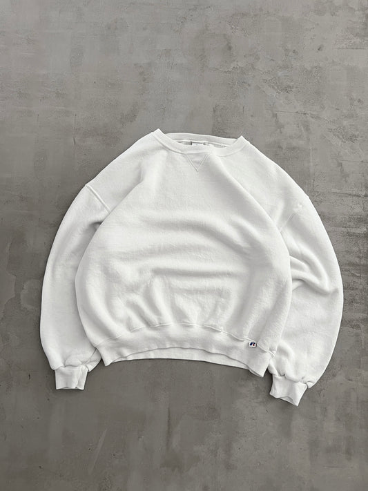 WHITE RUSSELL SWEATER - 1990S - S