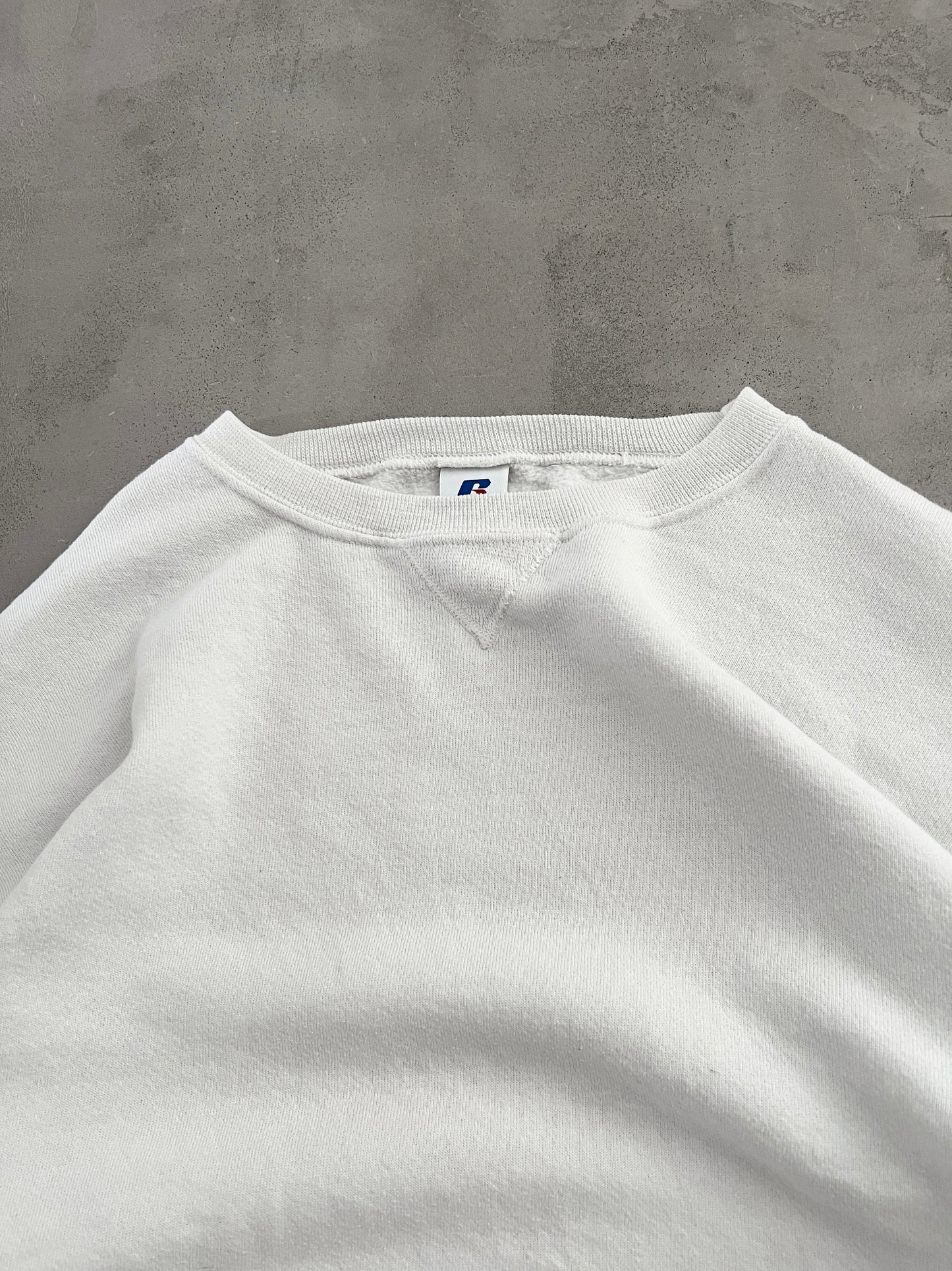 WHITE RUSSELL SWEATER - 1990S - S