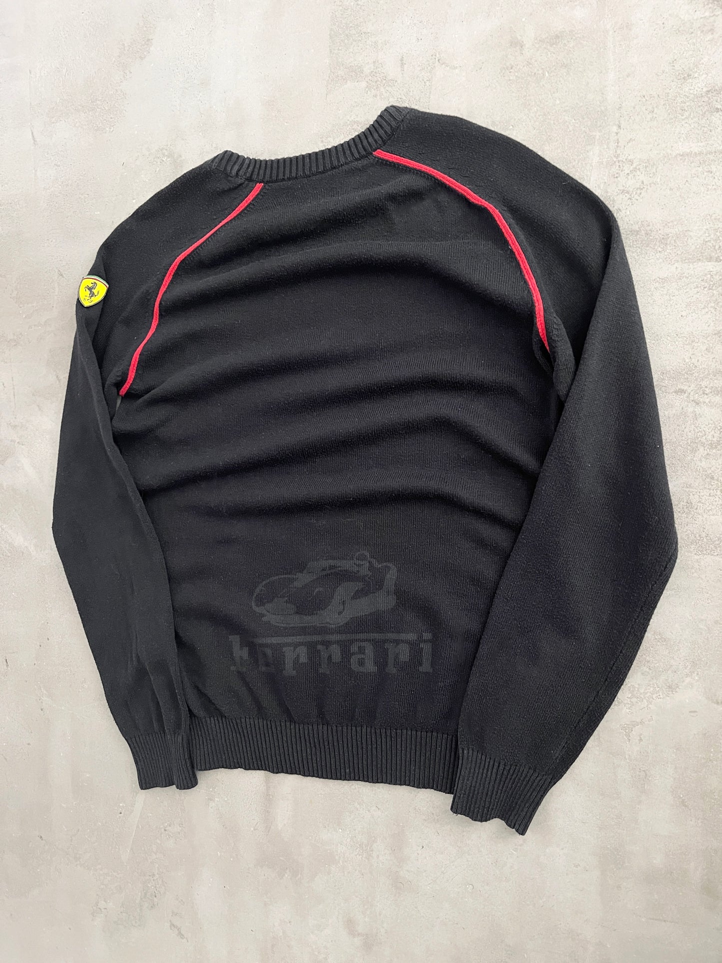 NAVY FERRARI KNIT SWEATER - 2000S - S/M