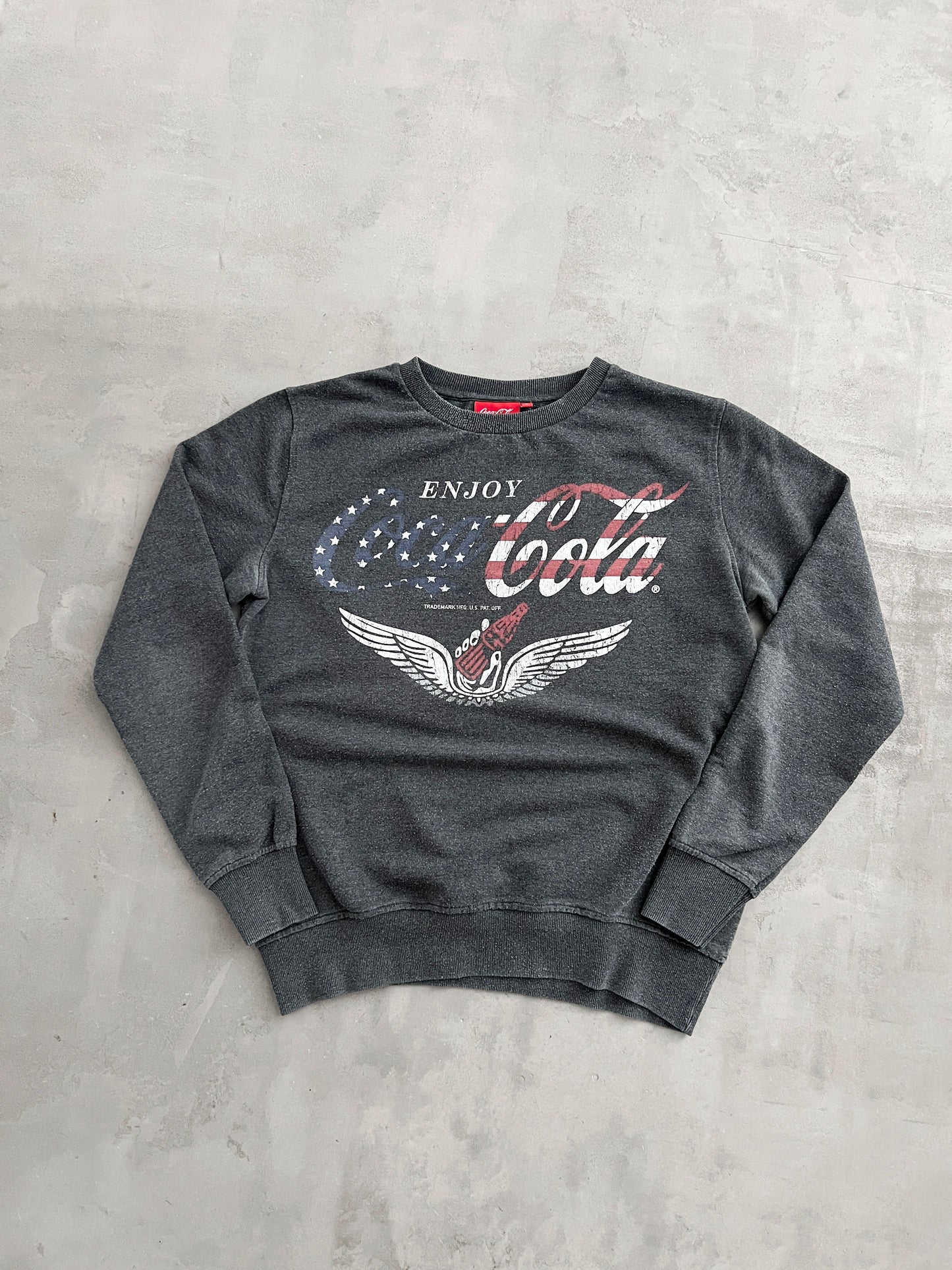 GREY COCA COLA SWEATER - 2000S - M