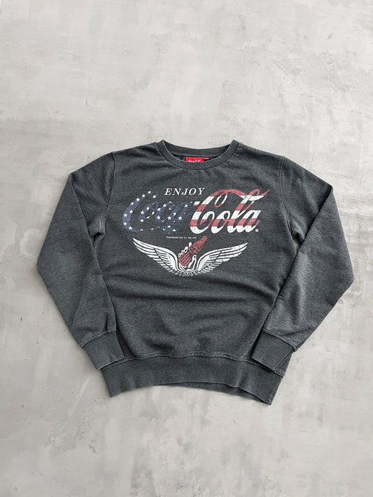 GREY COCA COLA SWEATER - 2000S - M
