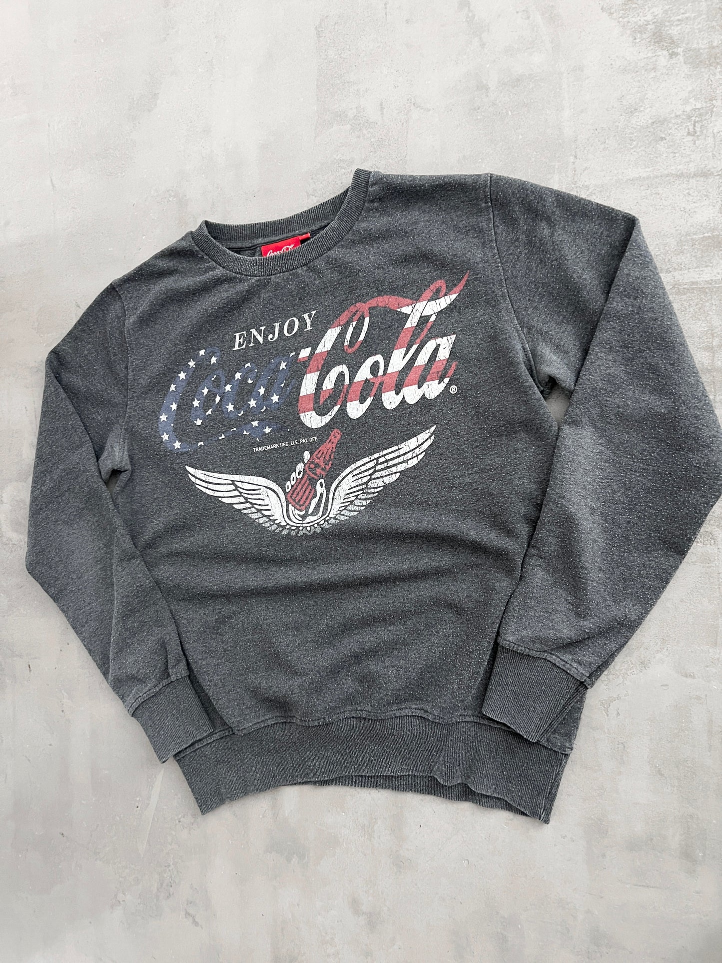GREY COCA COLA SWEATER - 2000S - M
