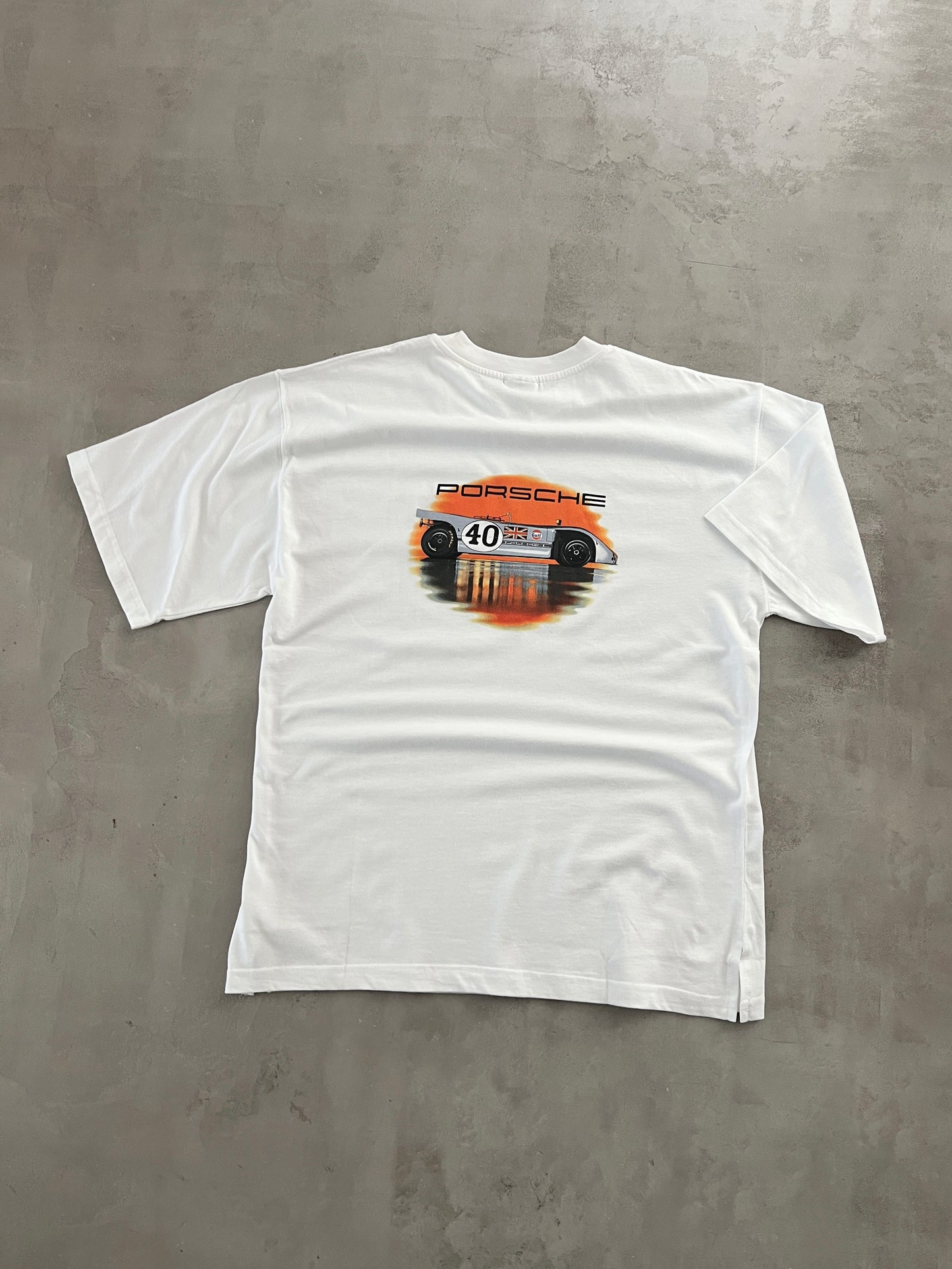 WHITE PORSCHE TEE - 1990S - XXL/XL