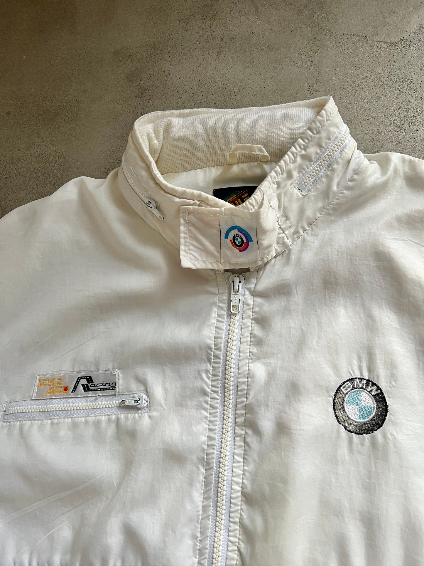 WHITE BMW RACING JACKET - 1990S - M