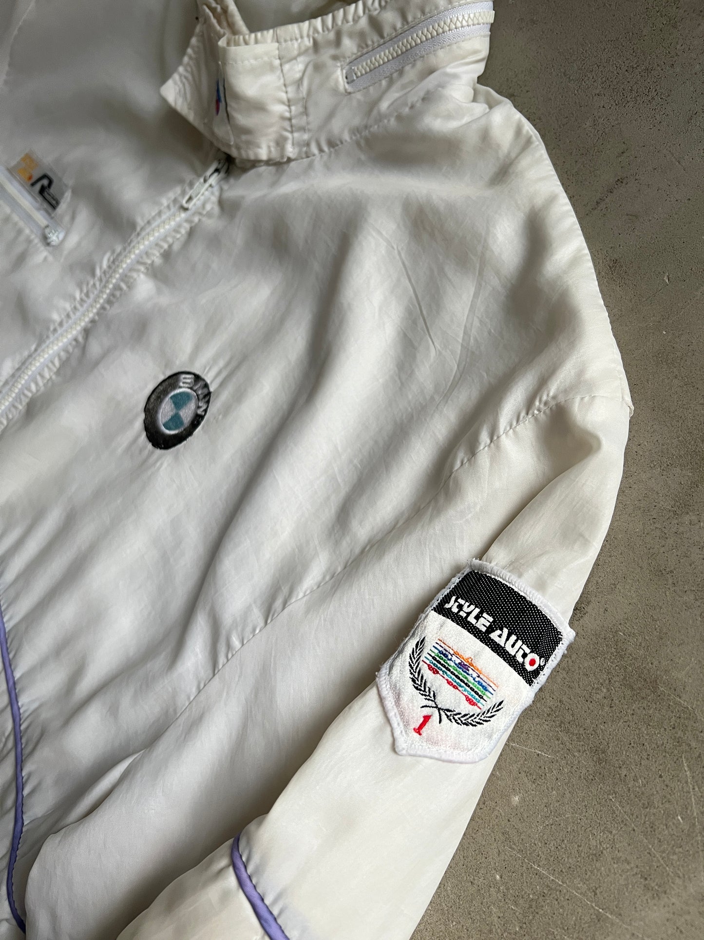 WHITE BMW RACING JACKET - 1990S - M