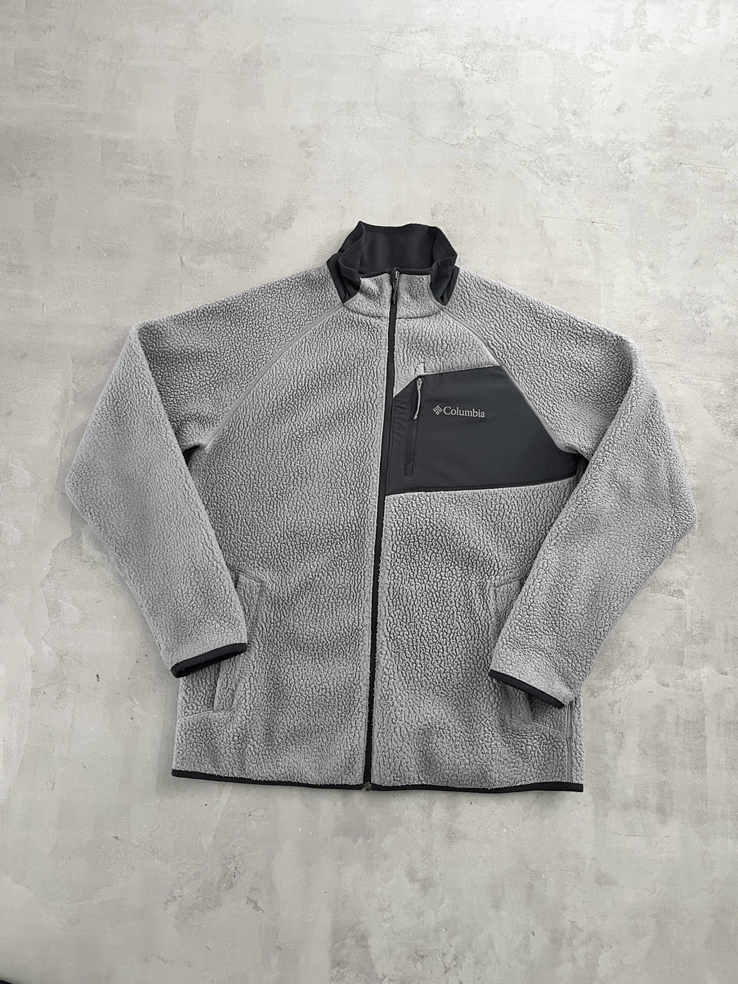 GREY/BEIGE COLUMBIA FLEECE - 2000S - L/XL
