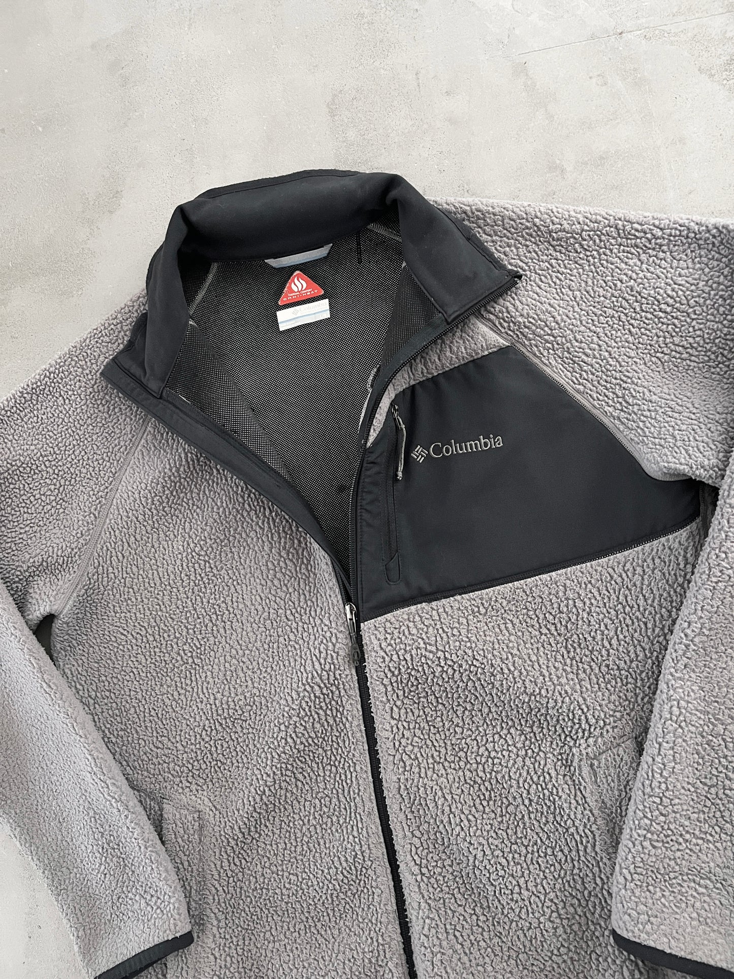 GREY/BEIGE COLUMBIA FLEECE - 2000S - L/XL