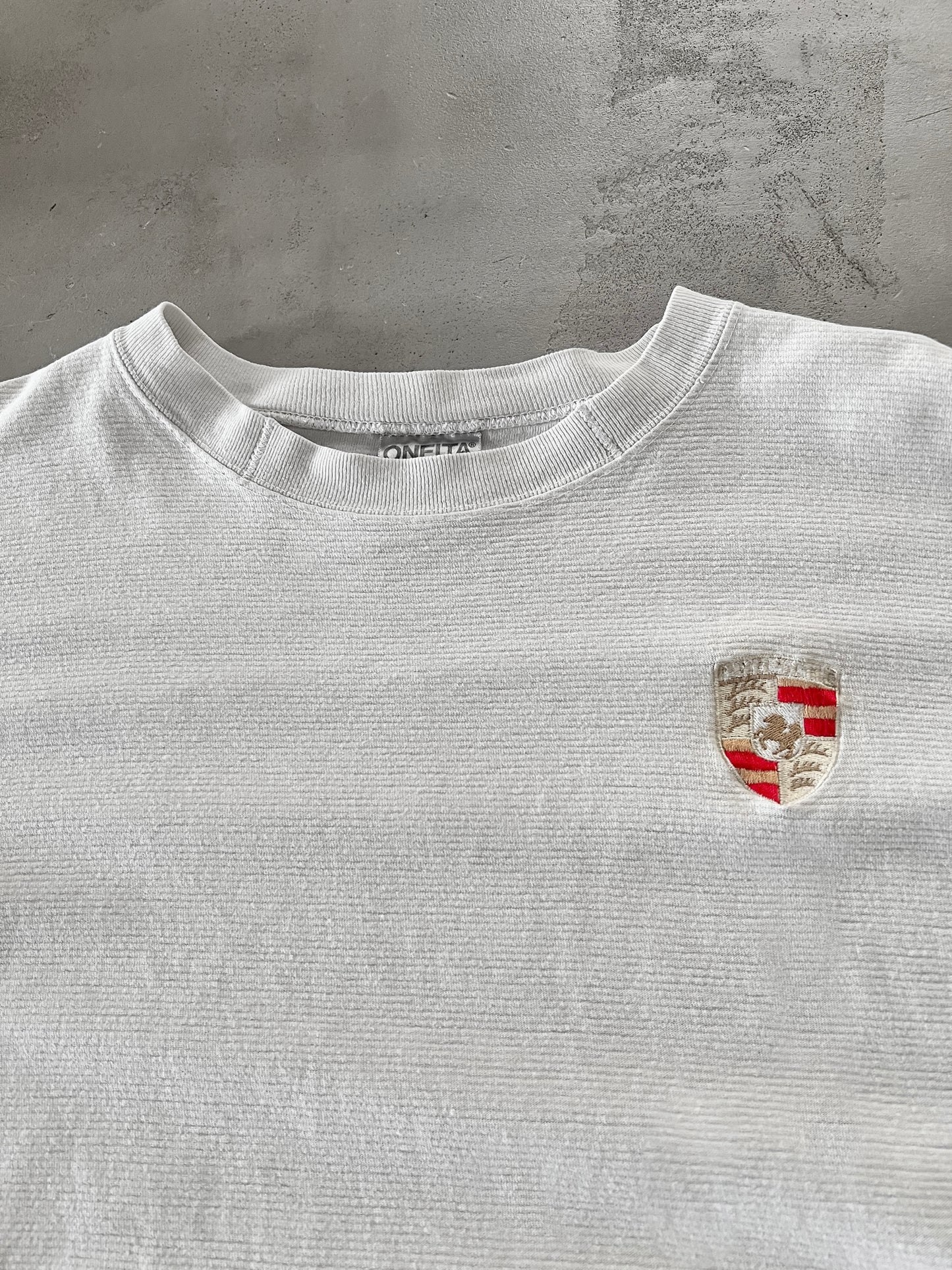 WHITE PORSCHE TEE - 1990S - M/L