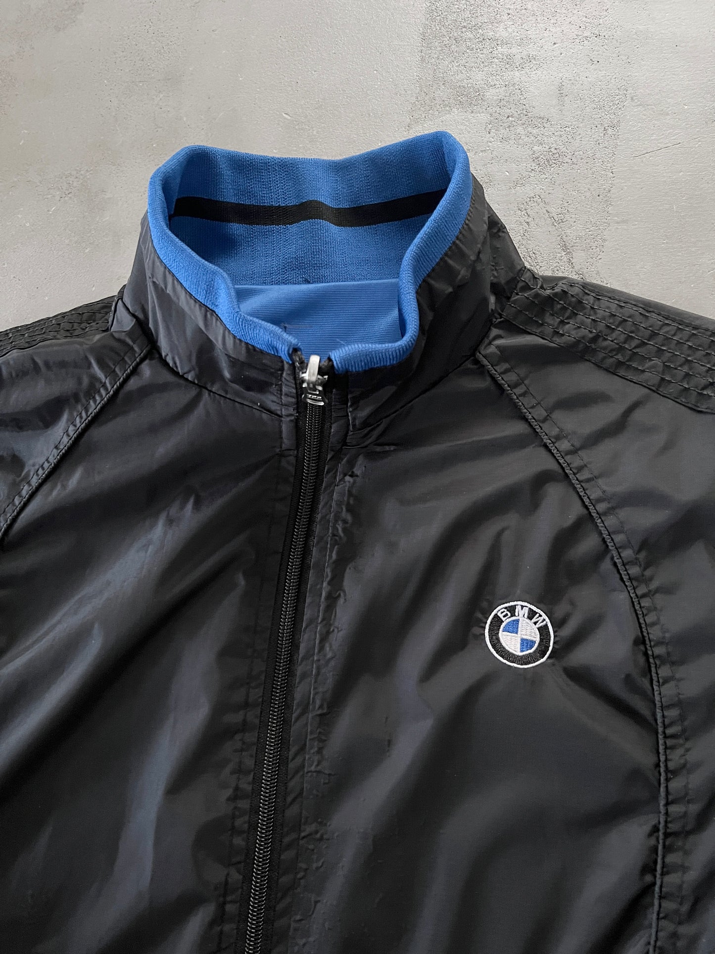 BLACK/BLUE BMW 2 SIDE REVERSIBLE JACKET - 2000S - M/S