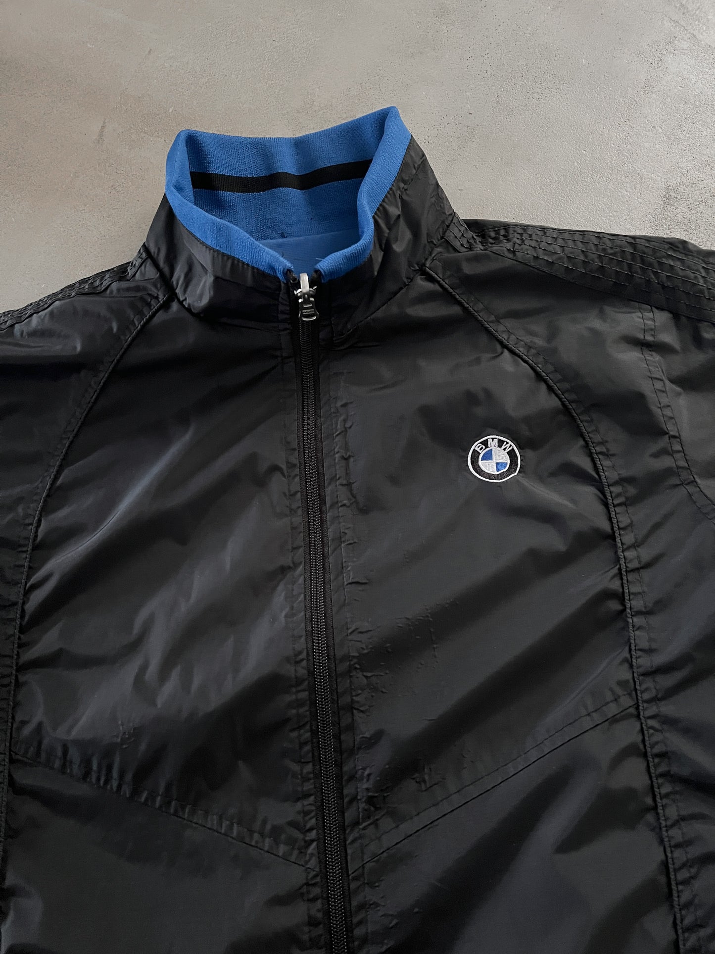 BLACK/BLUE BMW 2 SIDE REVERSIBLE JACKET - 2000S - M/S