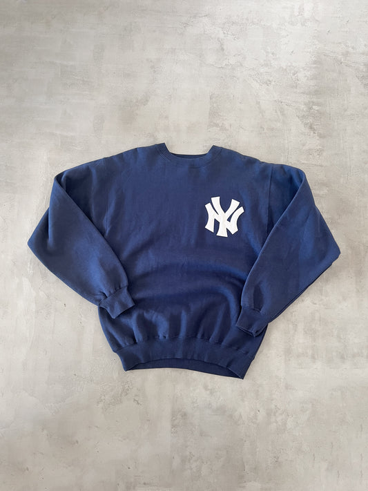 NAVY YANKEES SWEATER - 1990S - L
