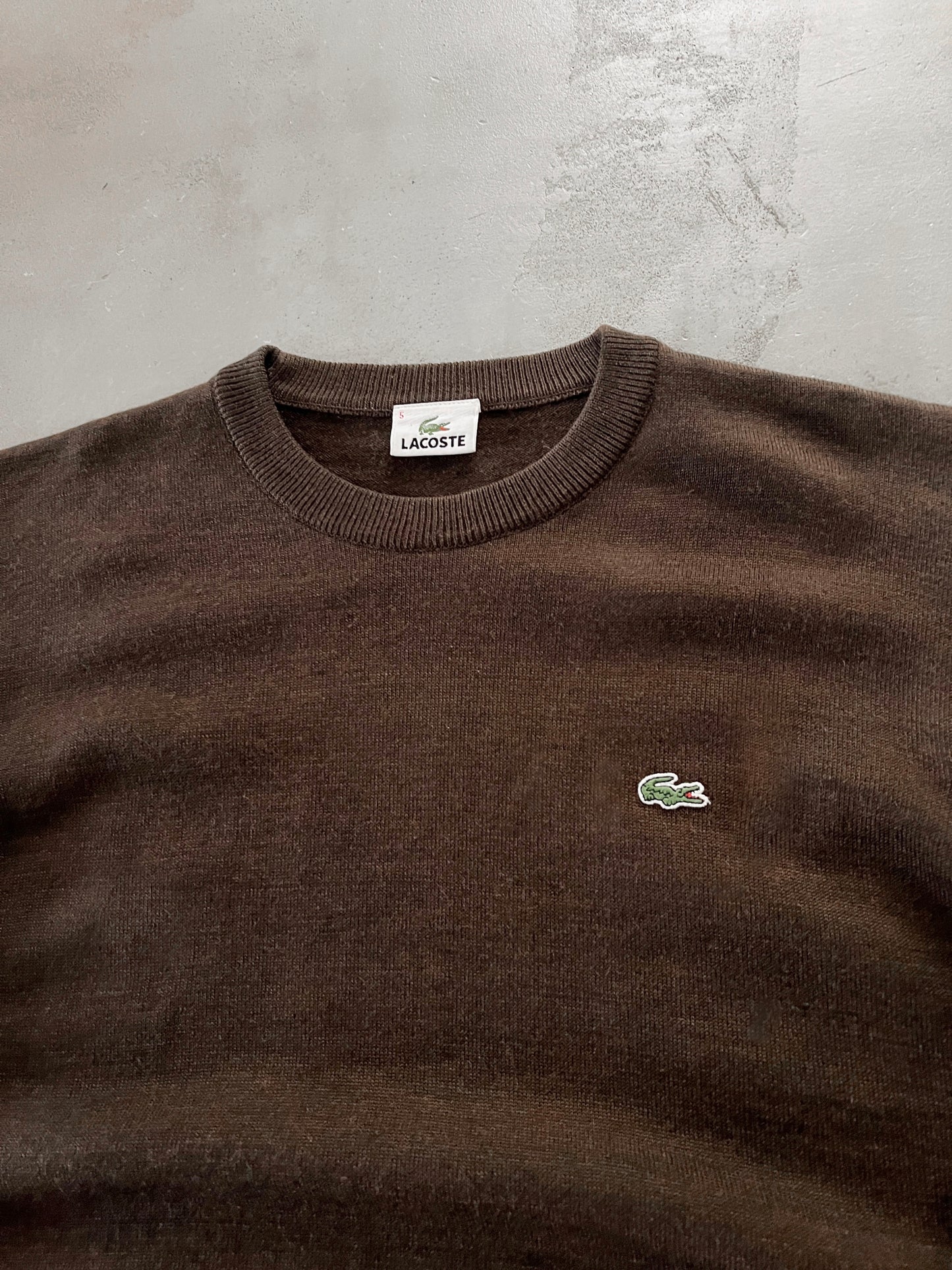 MOCHA LACOSTE KNIT SWEATER - 2000S - M/S