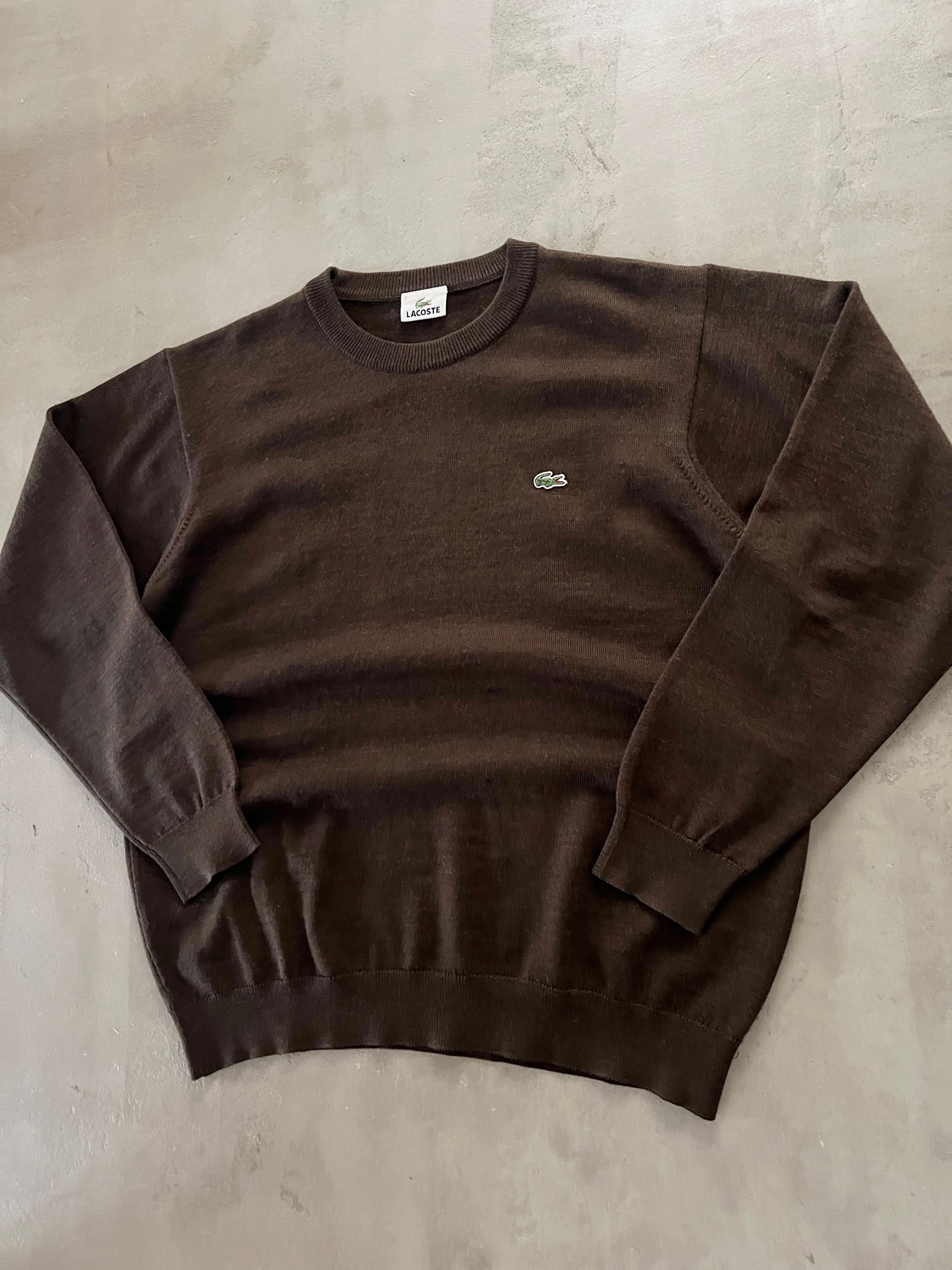 MOCHA LACOSTE KNIT SWEATER - 2000S - M/S