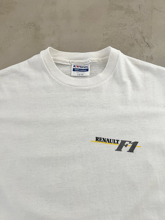 WHITE RENAULT F1 RACING TEE - 1990 - M/L