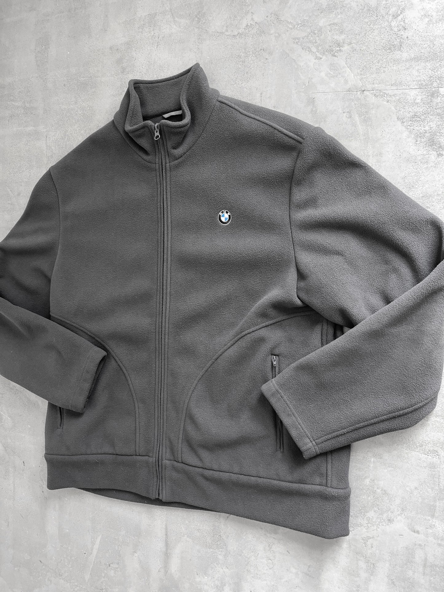GREY BMW FLEECE JACKET - 2000S - XL