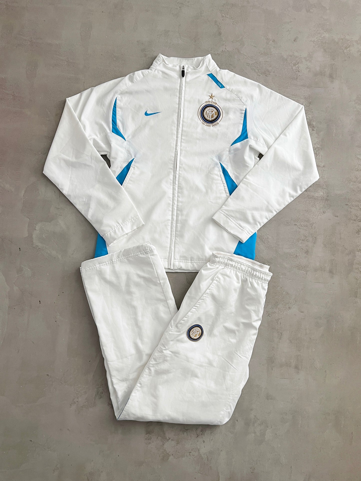 WHITE/BABY BLUE INTER MILAN NIKE JACKET - 2000S - S