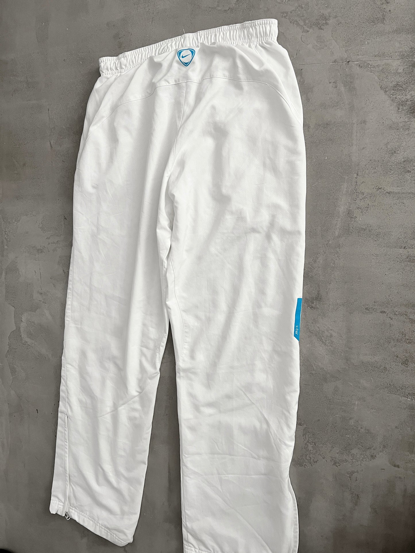 WHITE/BABY BLUE INTER MILAN NIKE PANTS - 2000S - S