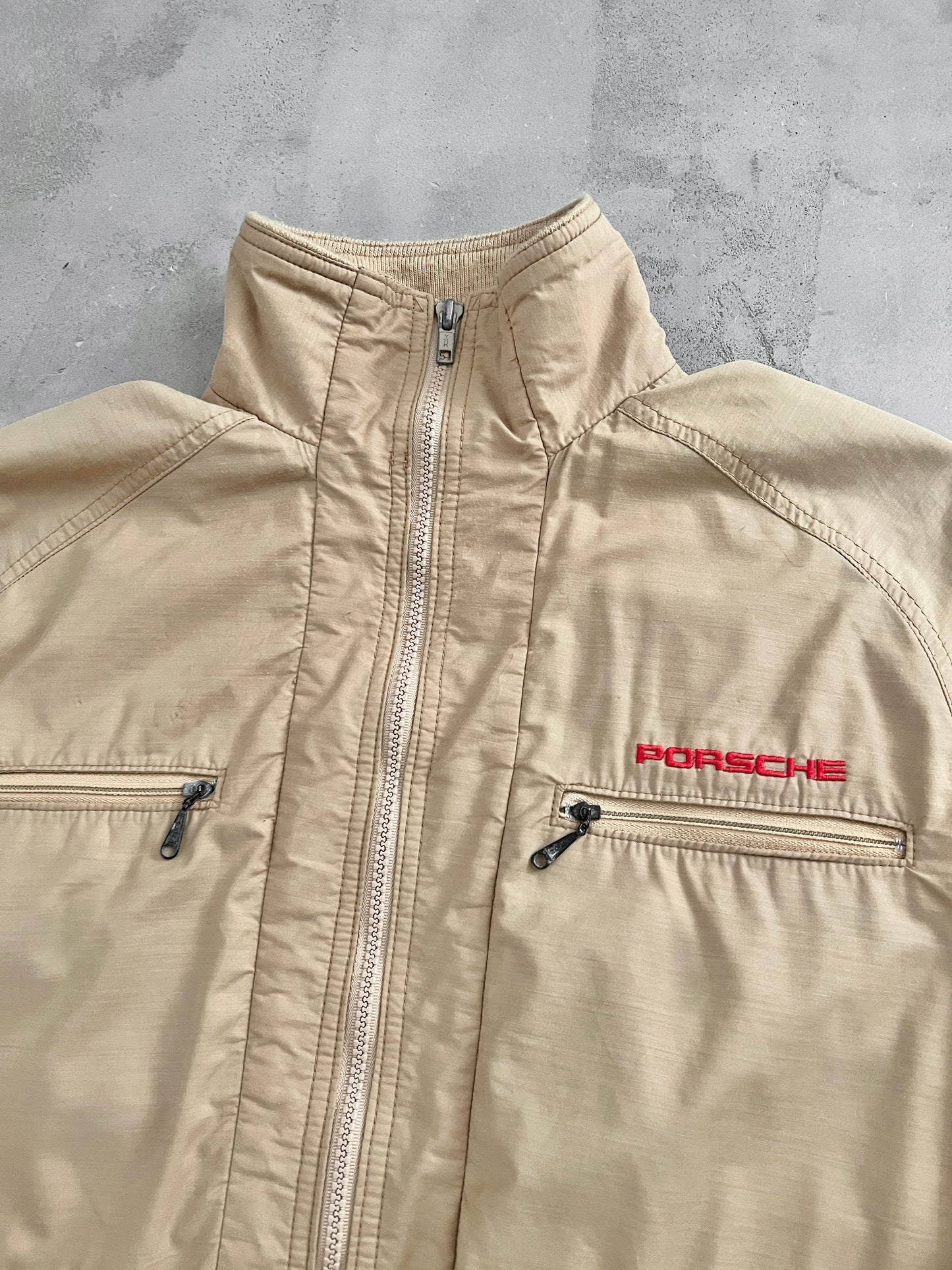 BEIGE PORSCHE JACKET - 1990S - S