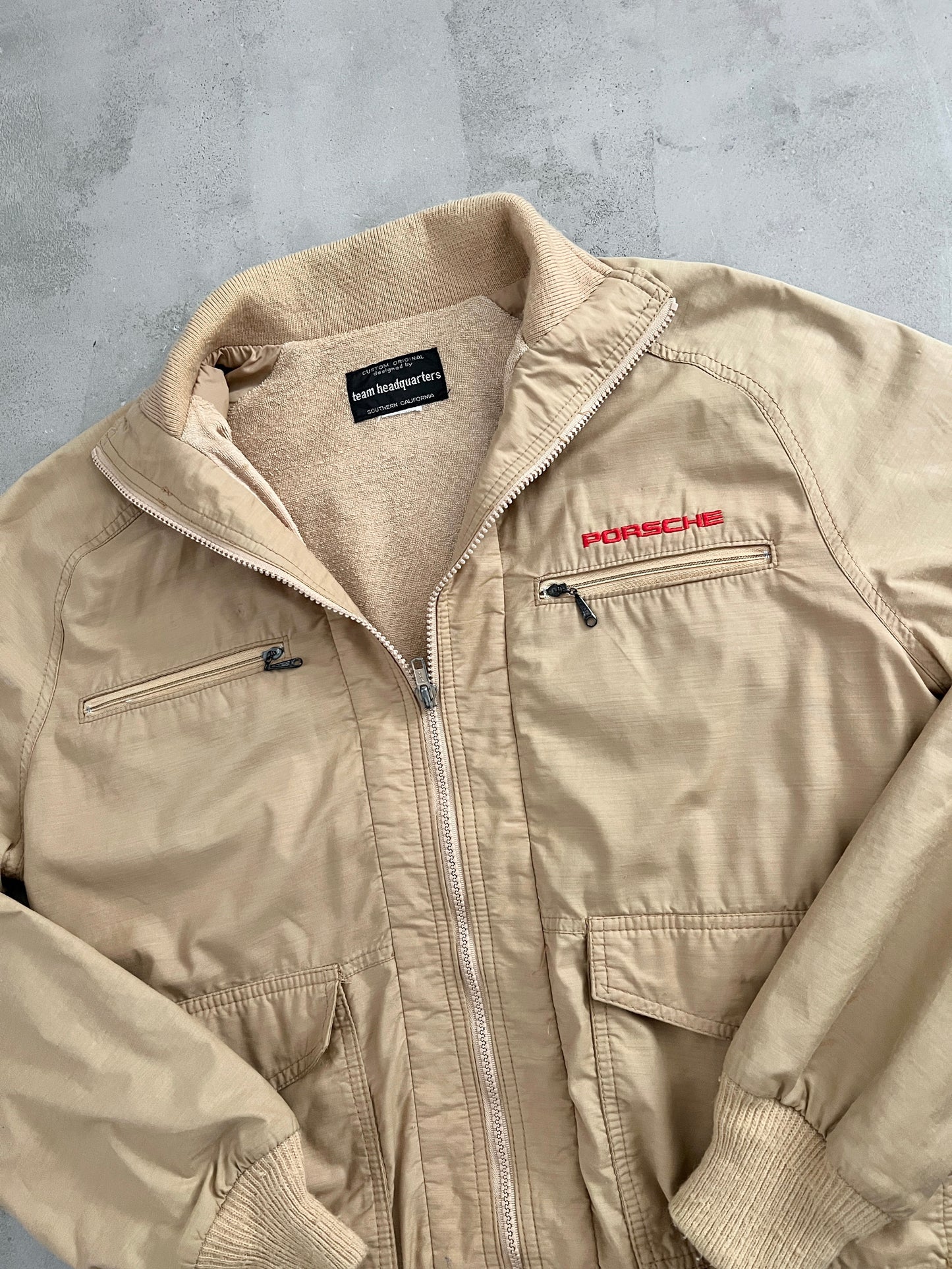 BEIGE PORSCHE JACKET - 1990S - S