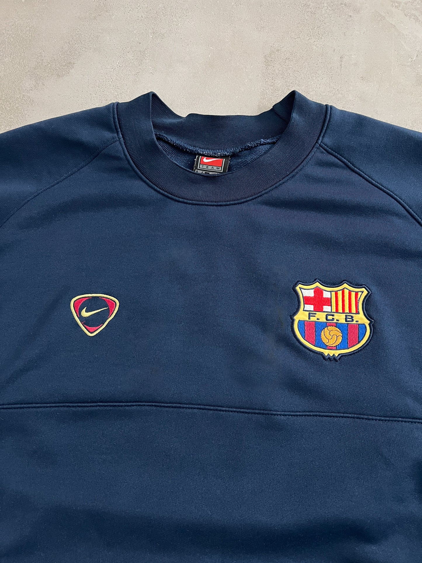 NAVY FC BARCELONA NIKE SWEATER - 2000S - XL