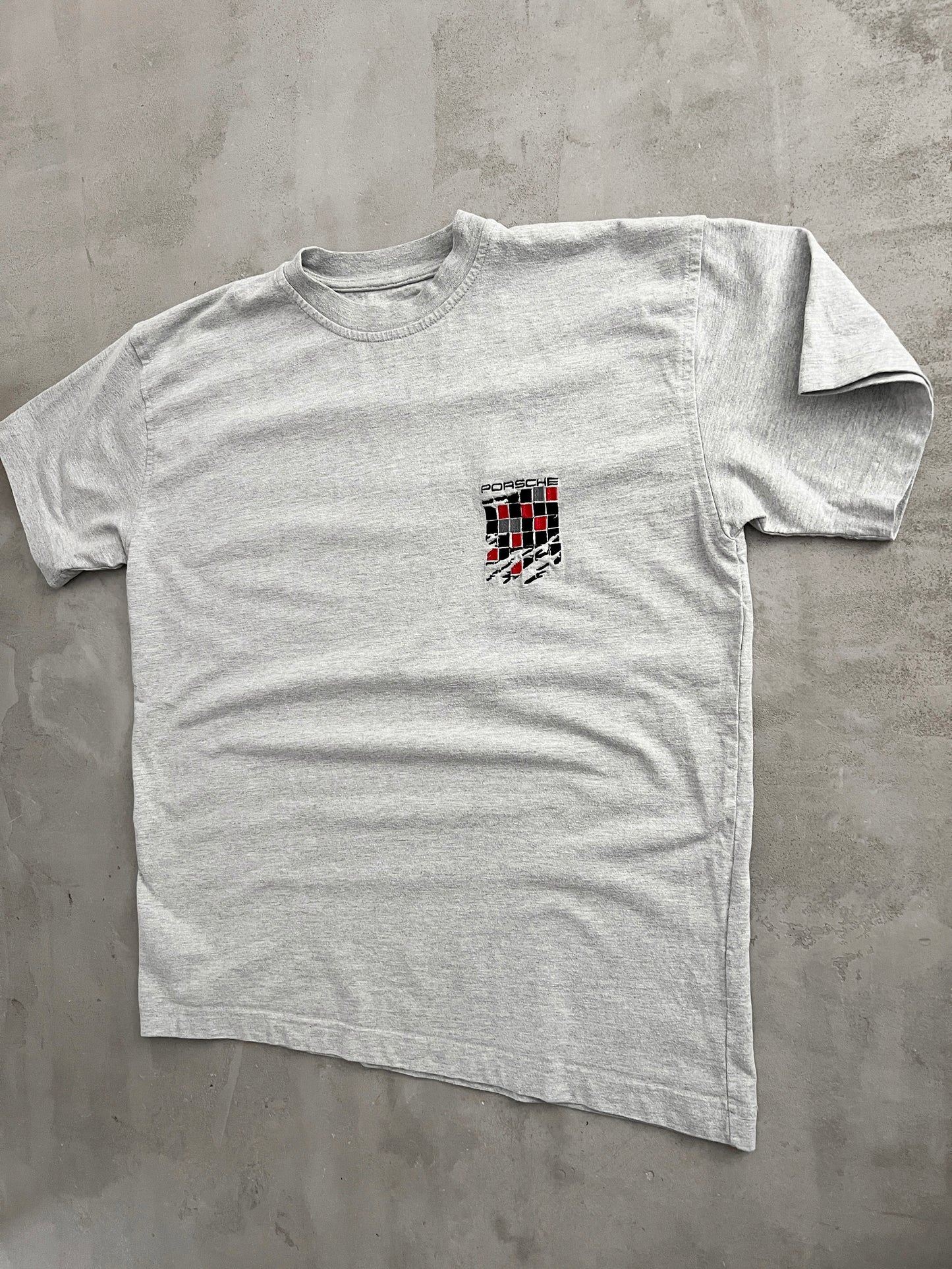 GREY PORSCHE TEE - 1990S - L