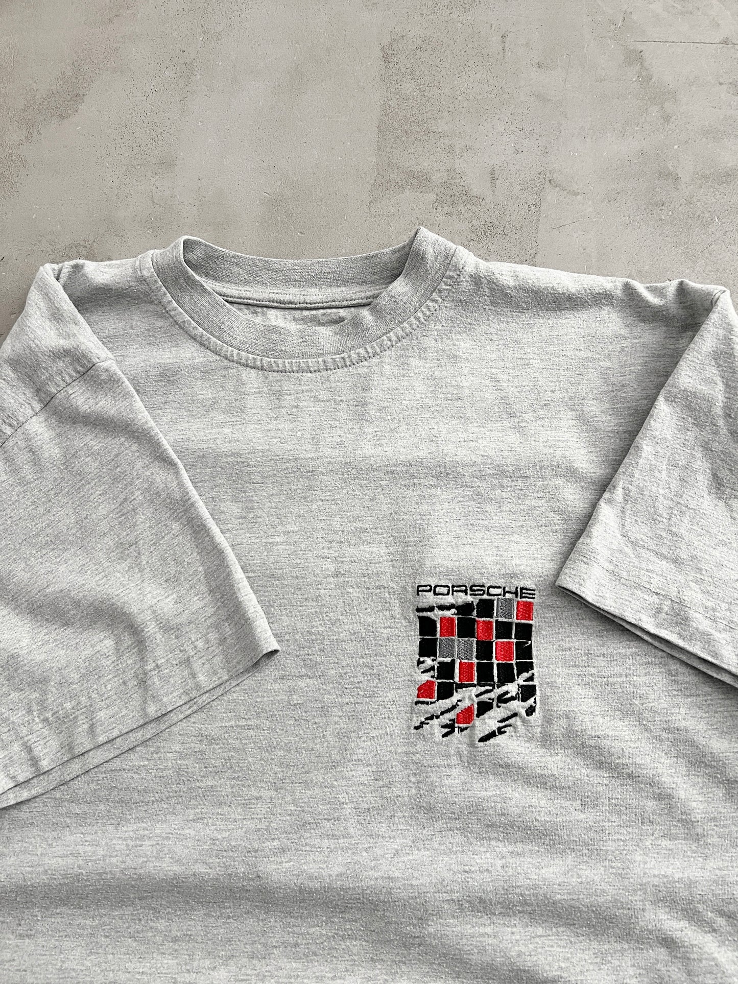 GREY PORSCHE TEE - 1990S - L