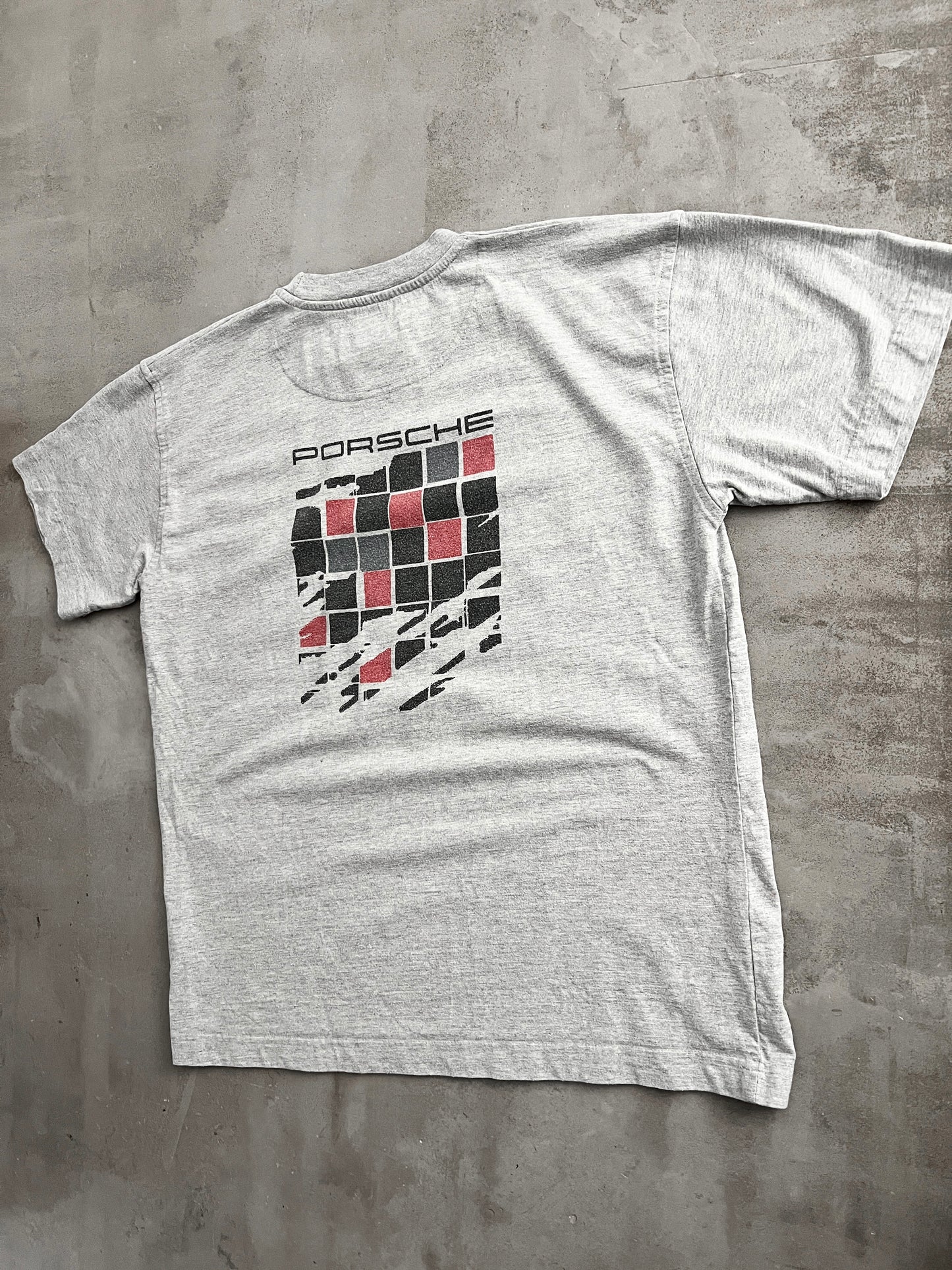 GREY PORSCHE TEE - 1990S - L