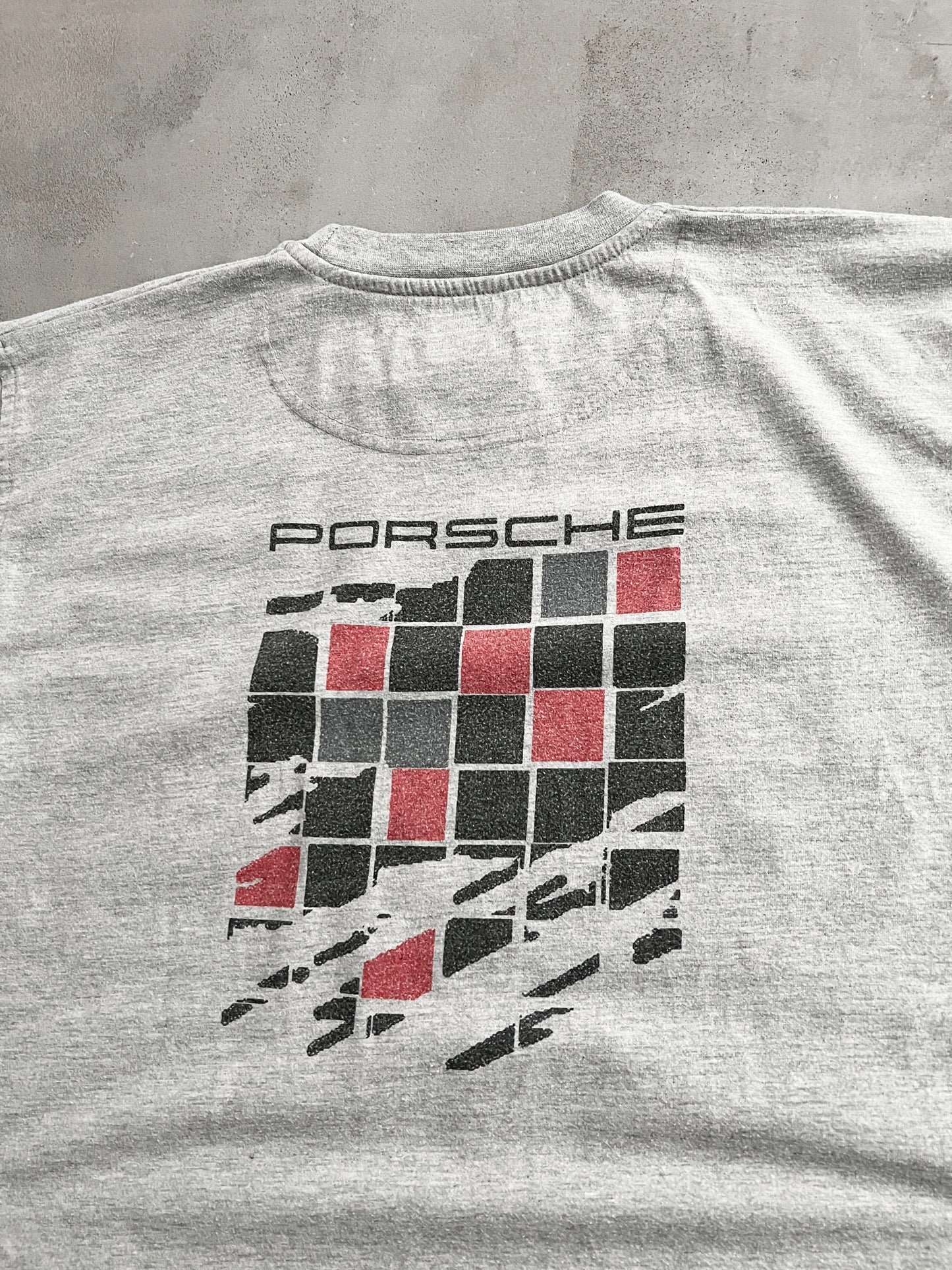 GREY PORSCHE TEE - 1990S - L