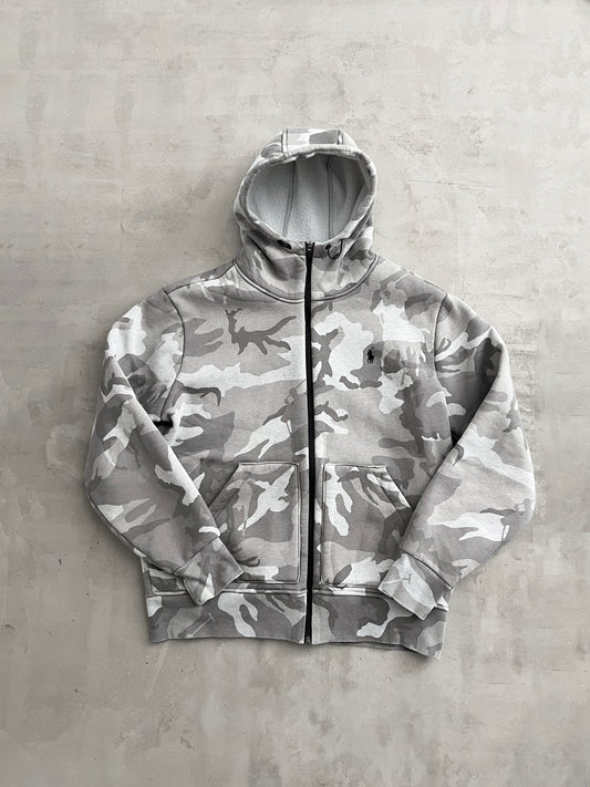 GREY RALPH LAUREN ZIP UP HOODIE - 2010S - L/M