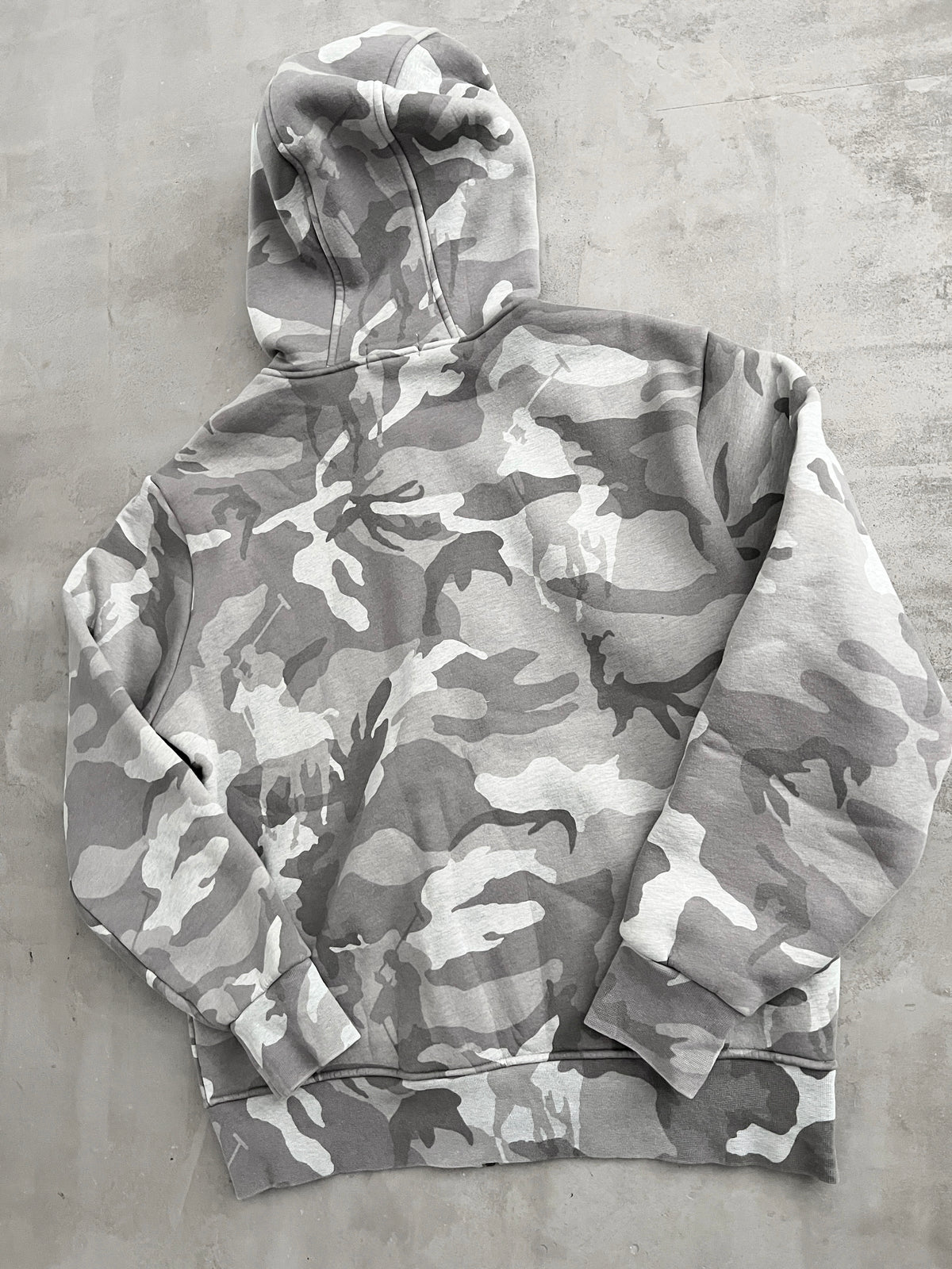 GREY RALPH LAUREN ZIP UP HOODIE - 2010S - L/M