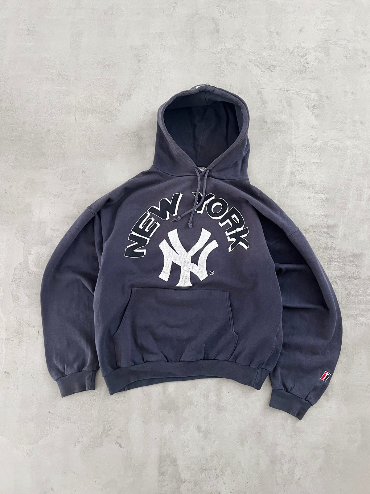 NAVY YANKEES HOODIE - 1990S - M