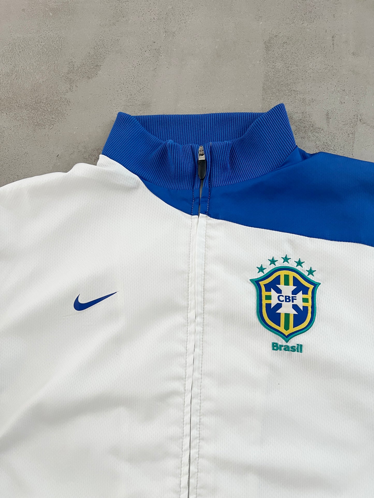 WHITE BRAZIL NIKE TRACK JACKET - 2000S - L