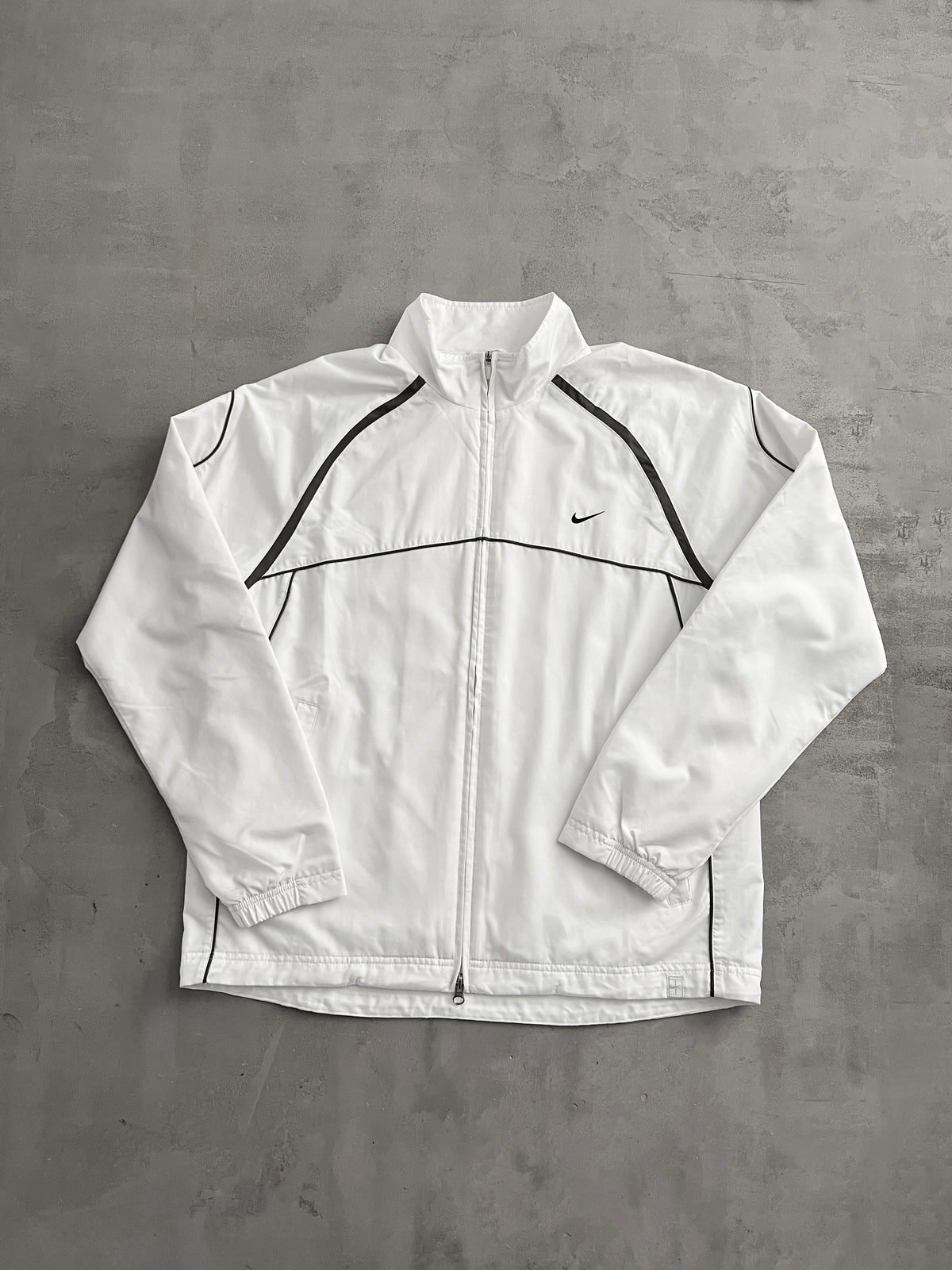 WHITE/MOCHA NIKE TRACK JACKET - 2000S - L
