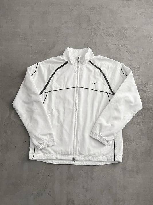 WHITE/MOCHA NIKE TRACK JACKET - 2000S - L