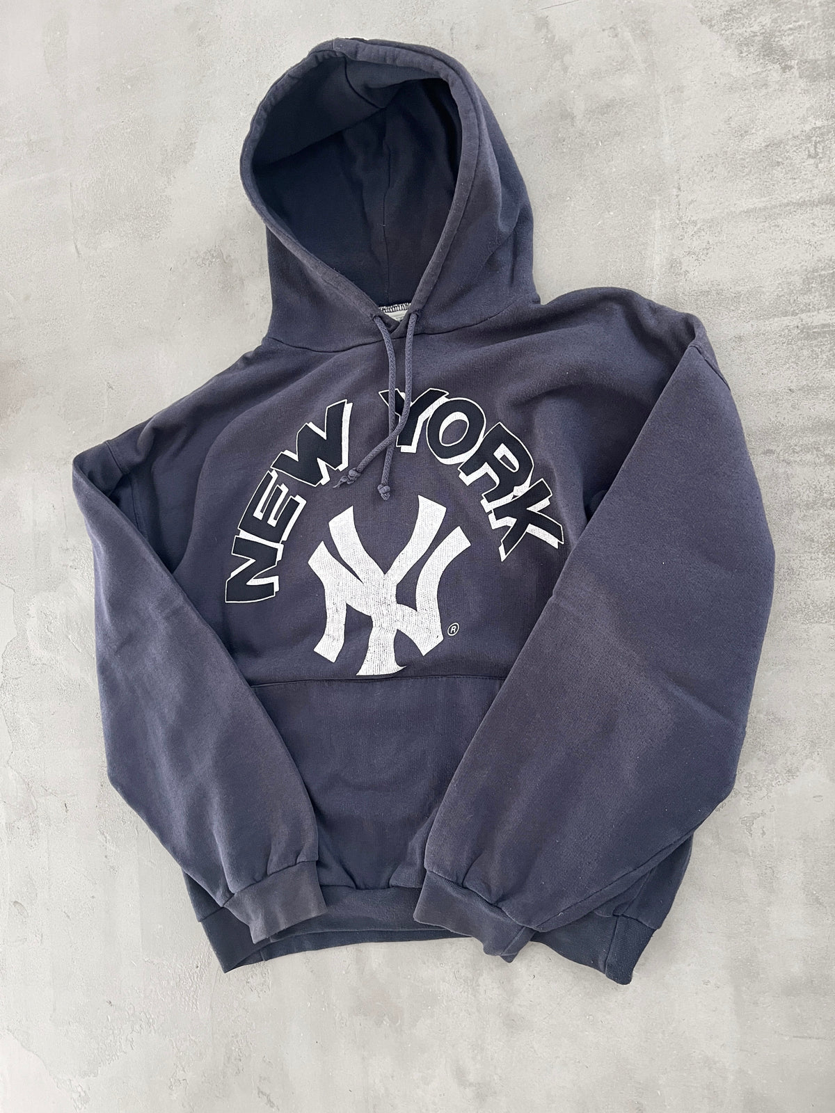NAVY YANKEES HOODIE - 1990S - M