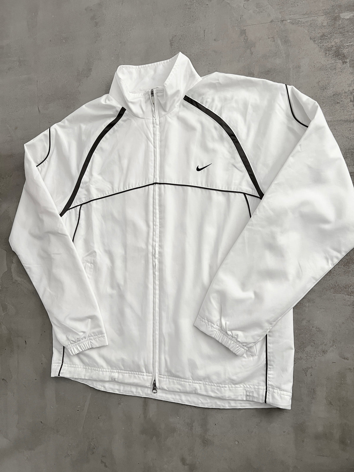 WHITE/MOCHA NIKE TRACK JACKET - 2000S - L