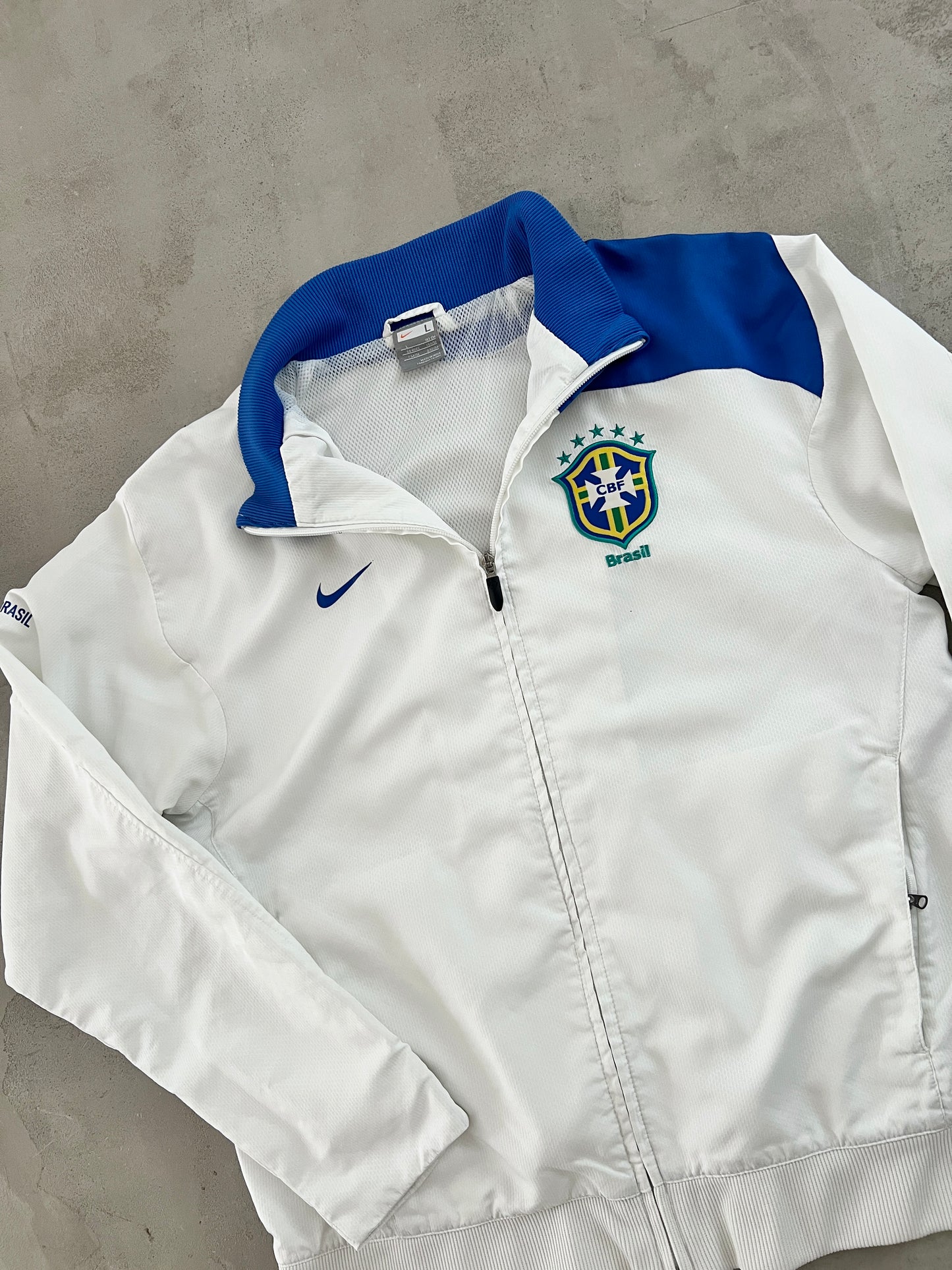 WHITE BRAZIL NIKE TRACK JACKET - 2000S - L